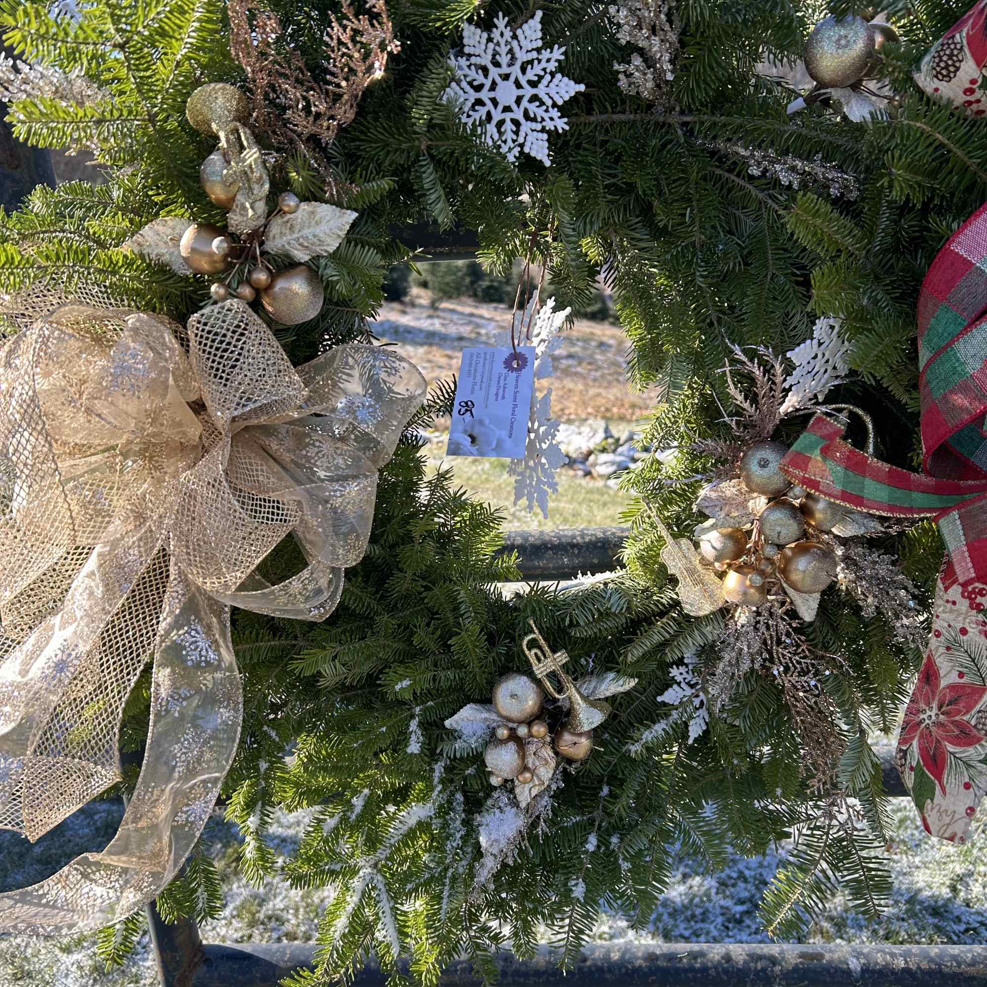 Decorated Balsam Wreath. Comes in three different sizes. 