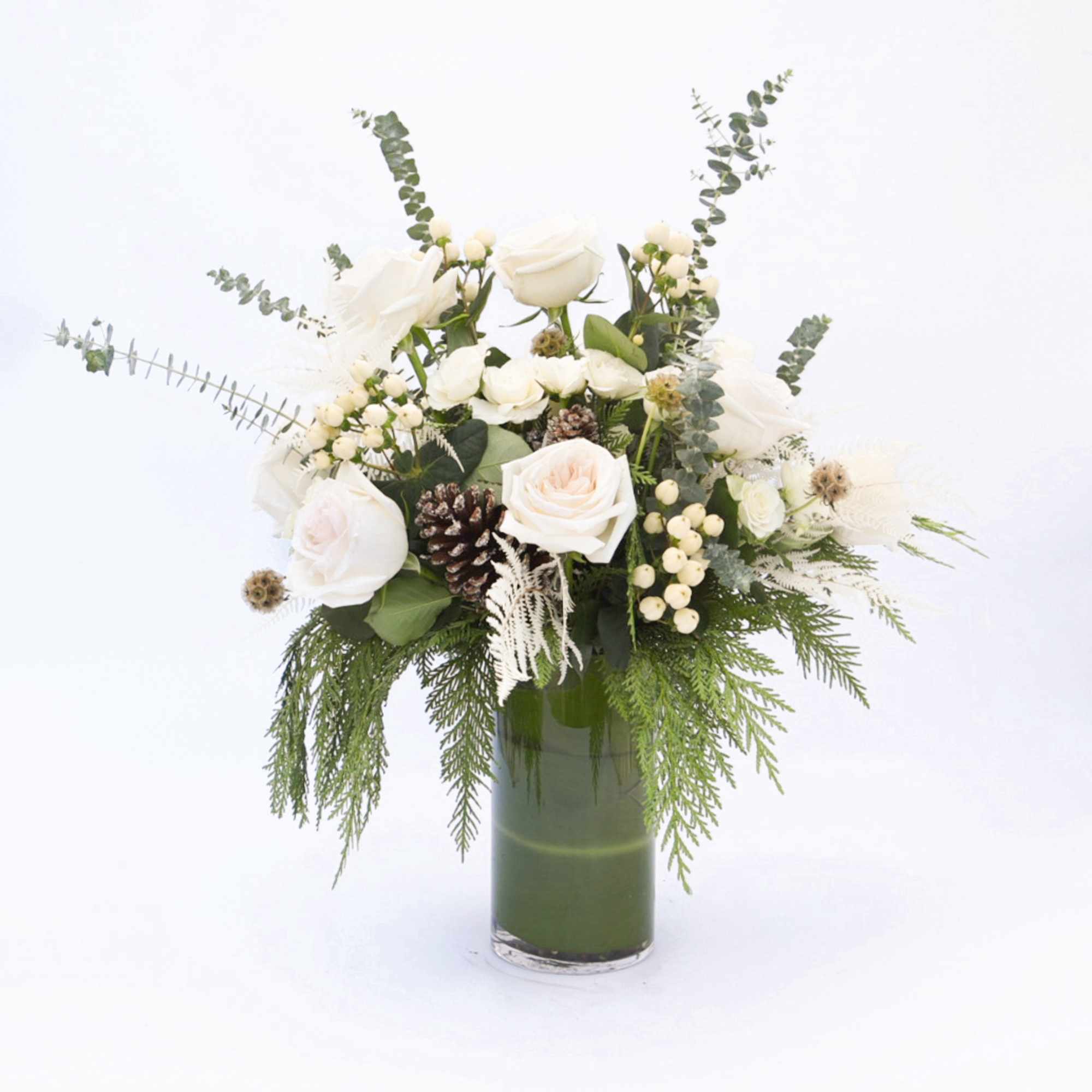 Like a song drifting through the snow-- this style features soft white