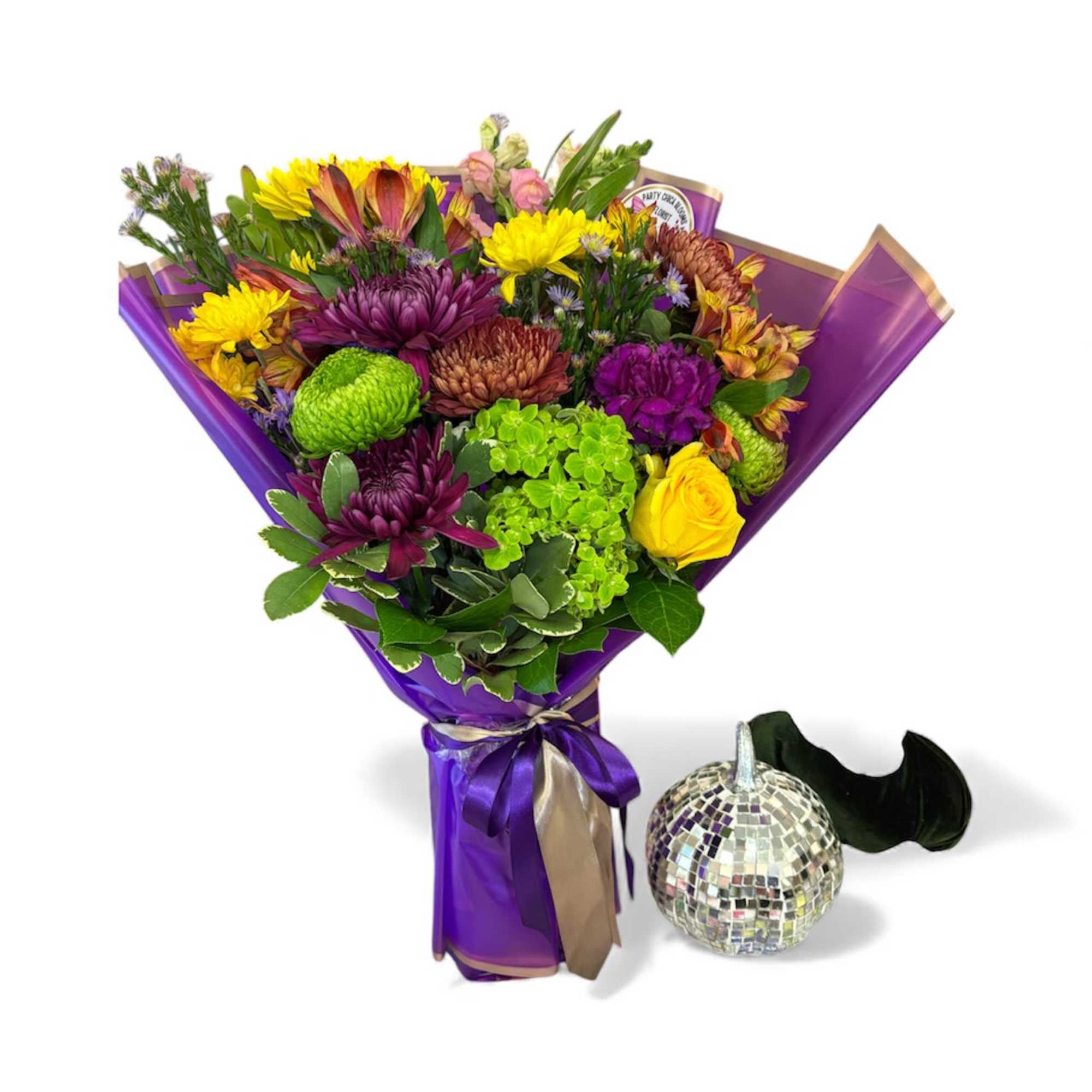 A luxurious standing bouquet designed to make a statement &mdash; no vase