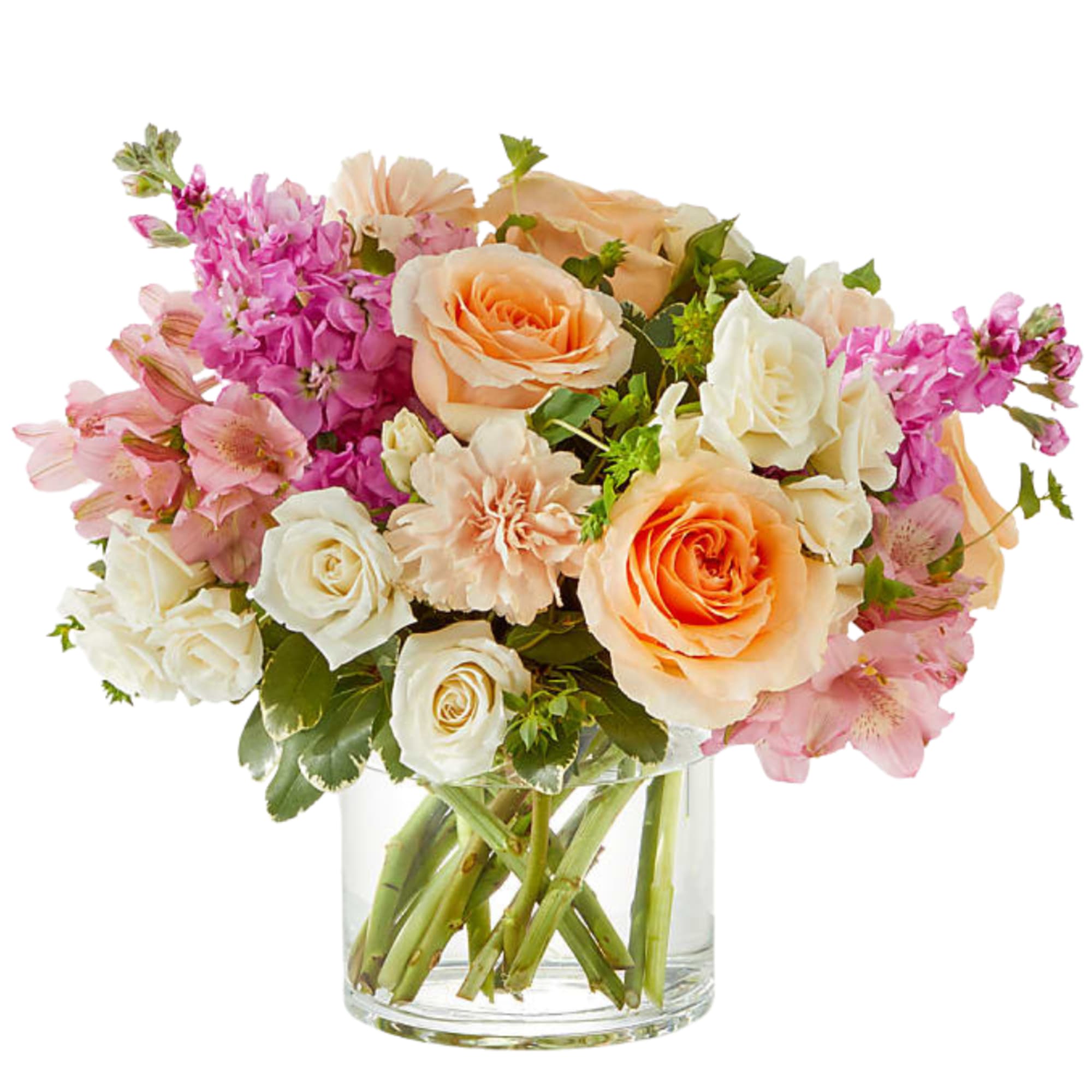"Just Peachy" is a delightful arrangement that exudes elegance and charm with
