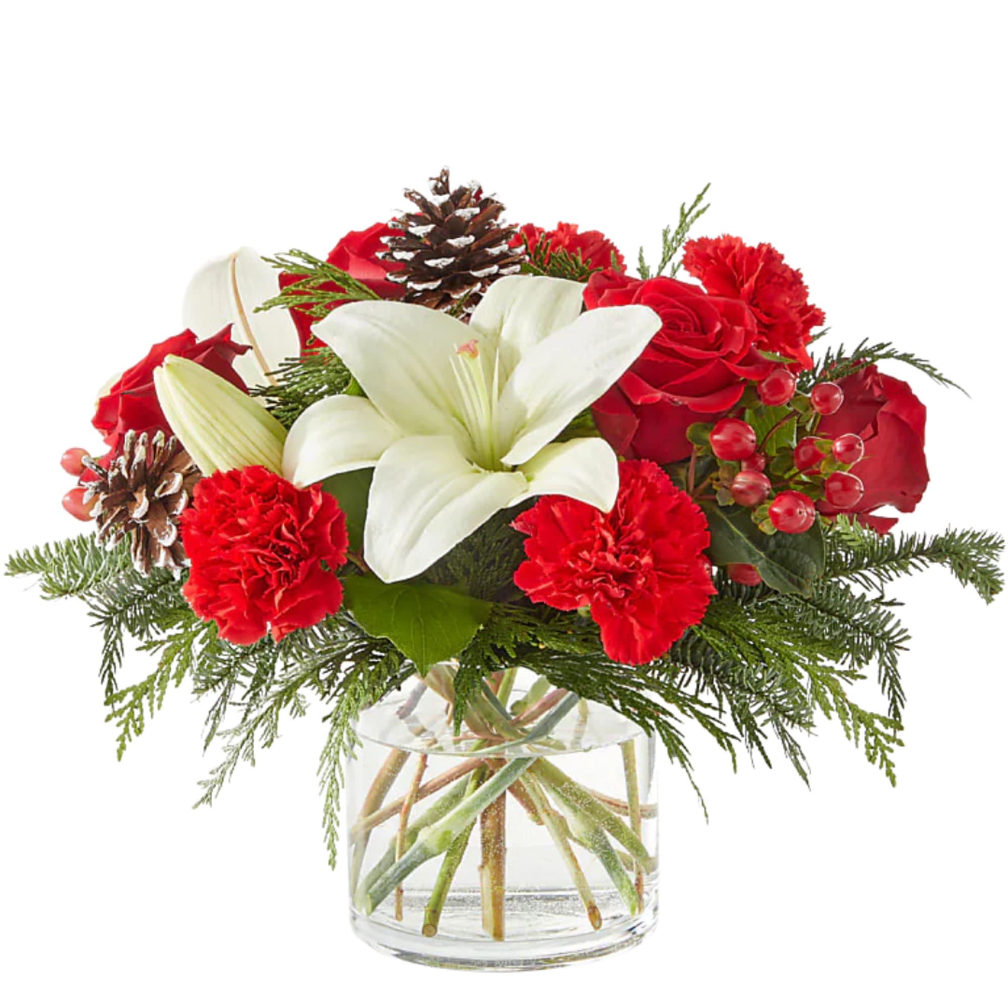 This bouquet is sure to shimmer as bright as the holiday lights