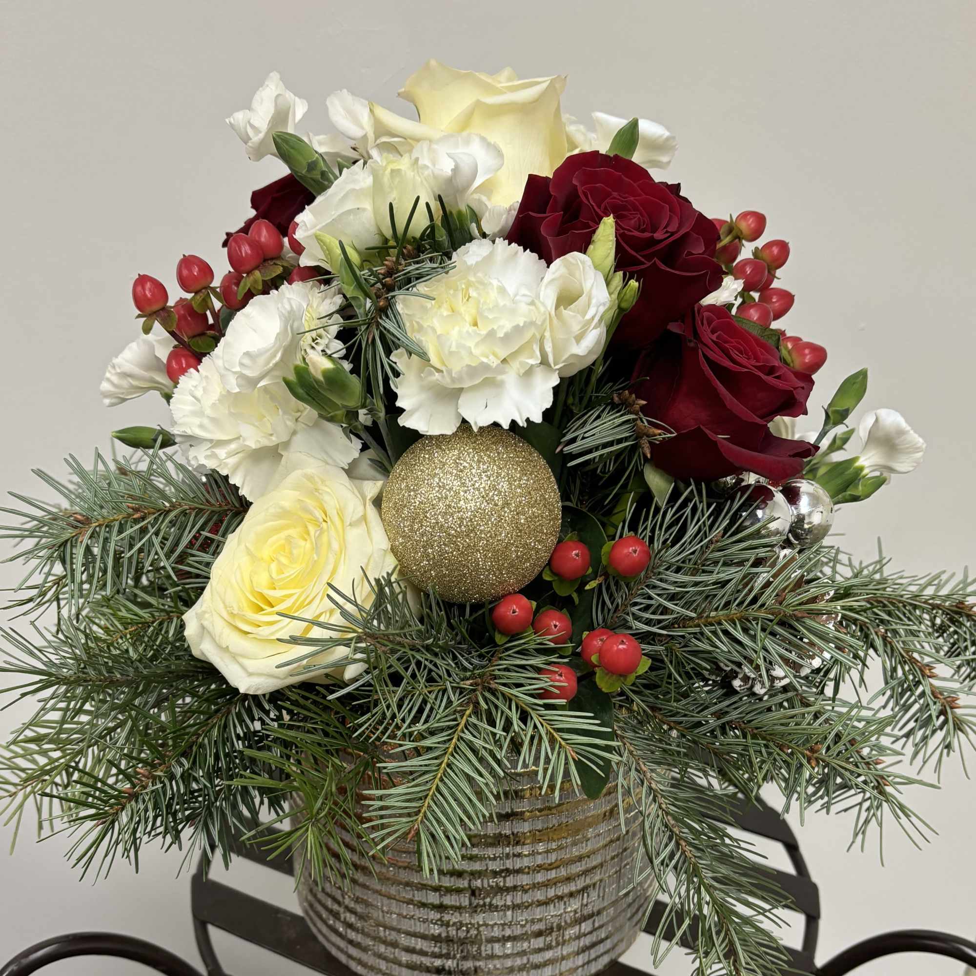This strikingly beautiful 6&quot; in diameter ceramic container is full of red