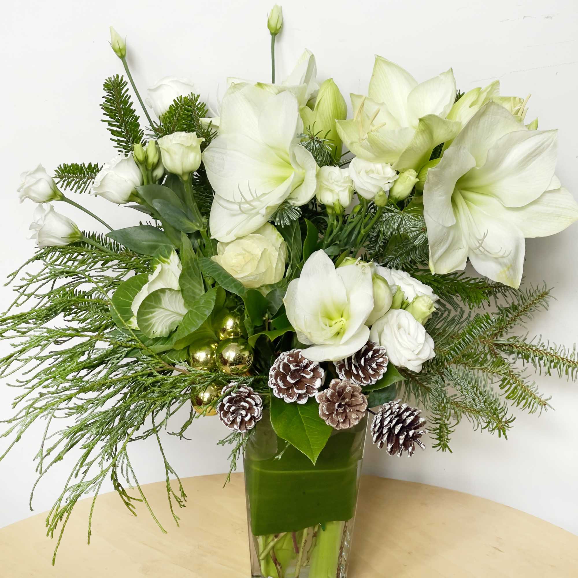 This graceful design brings a serene holiday glow to any space. This