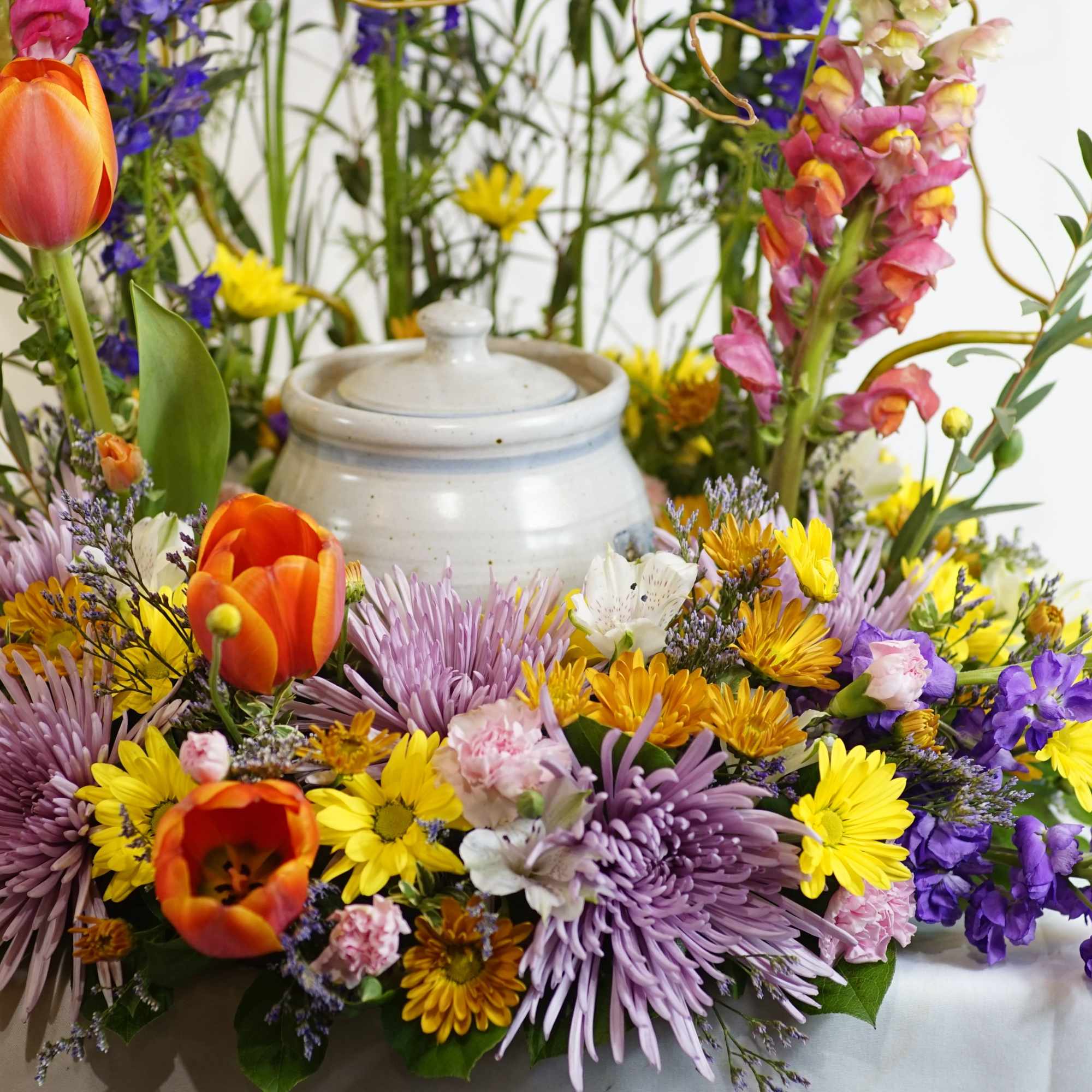 A serene and elegant display, the Twilight Garden Urn Tribute is designed