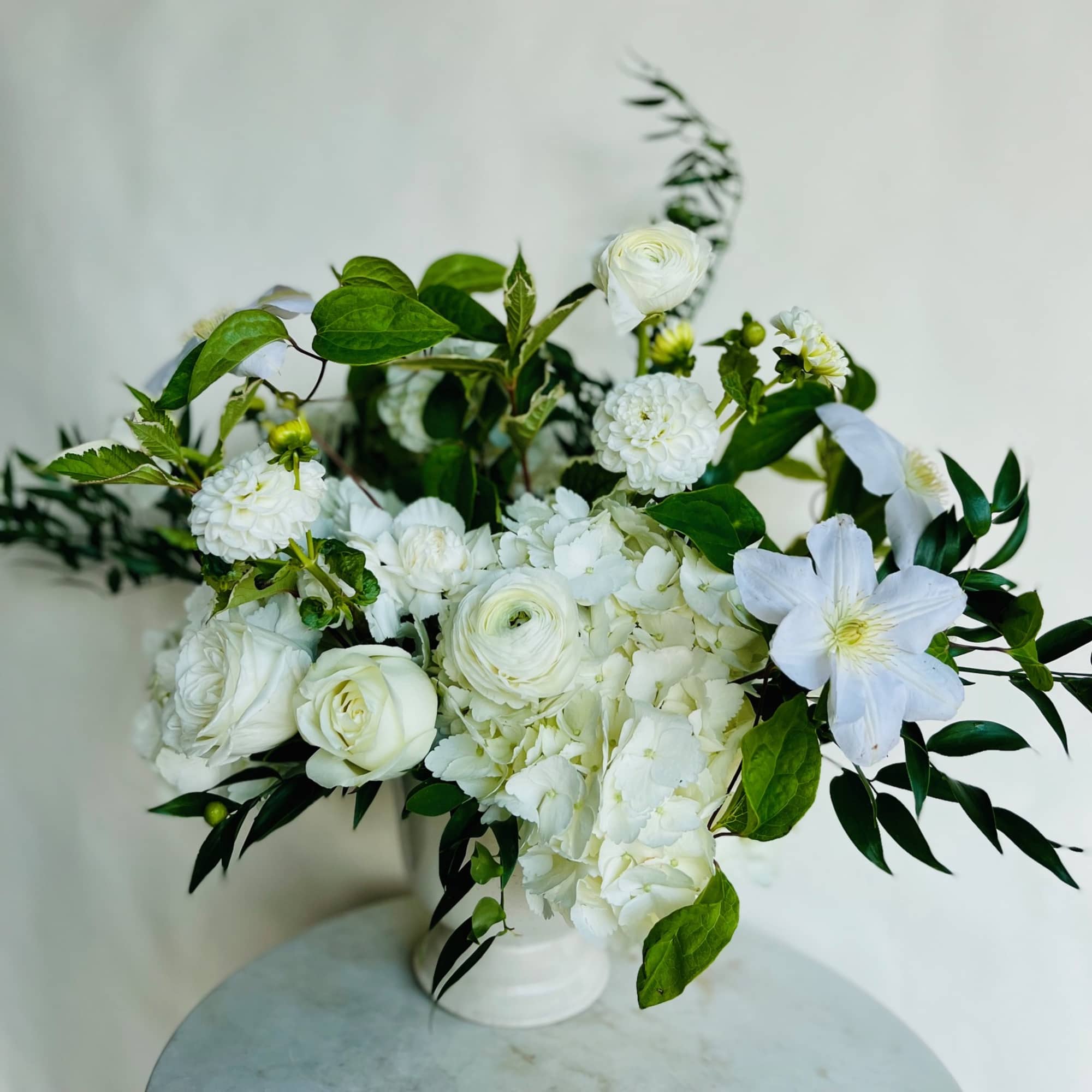 Clean and sophisticated. The freshest seasonal flowers in subtle shades of white