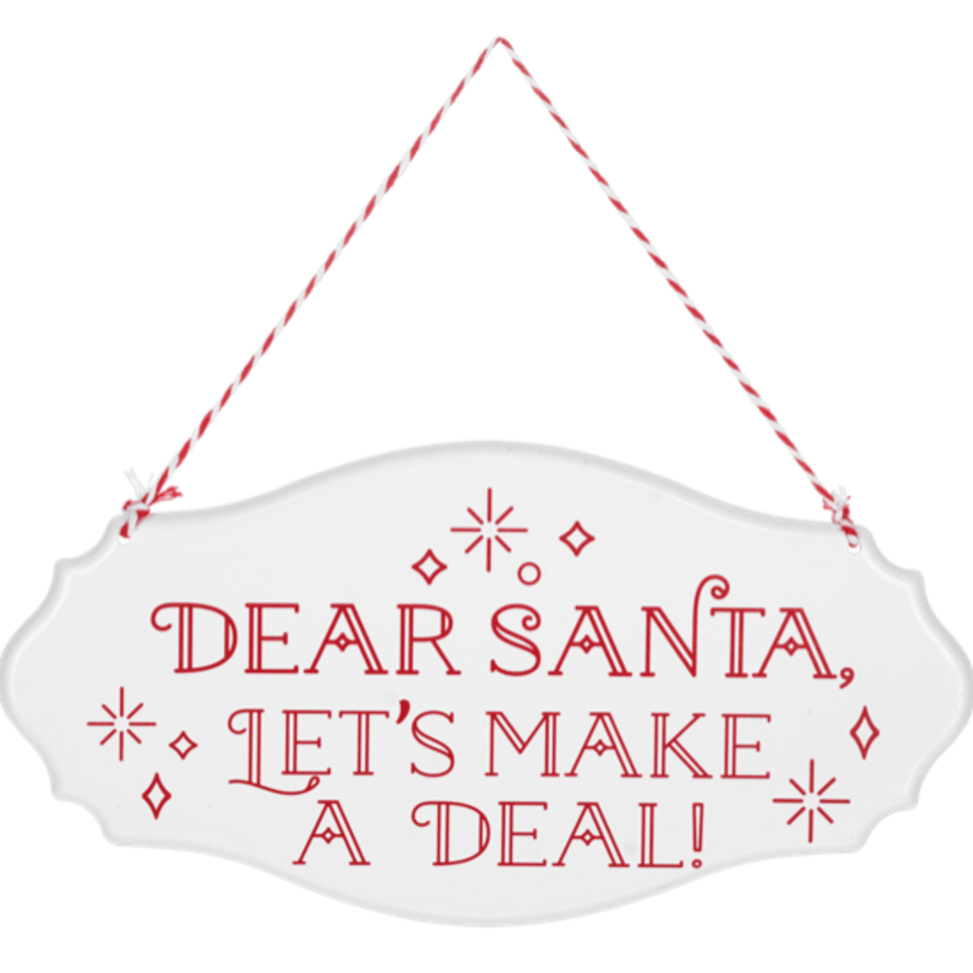 Add a playful touch to your holiday d&eacute;cor with these festive metal