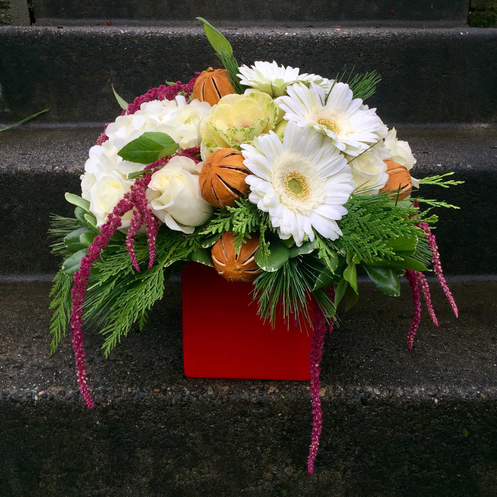 Available beginning December 3rd.

Merry and Bright is the perfect floral arrangement to