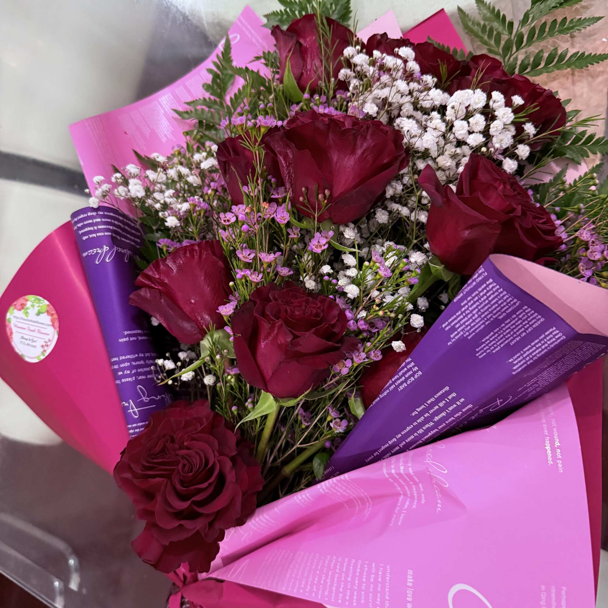 This bouquet is timeless expression of deep love and poetic elegance. A