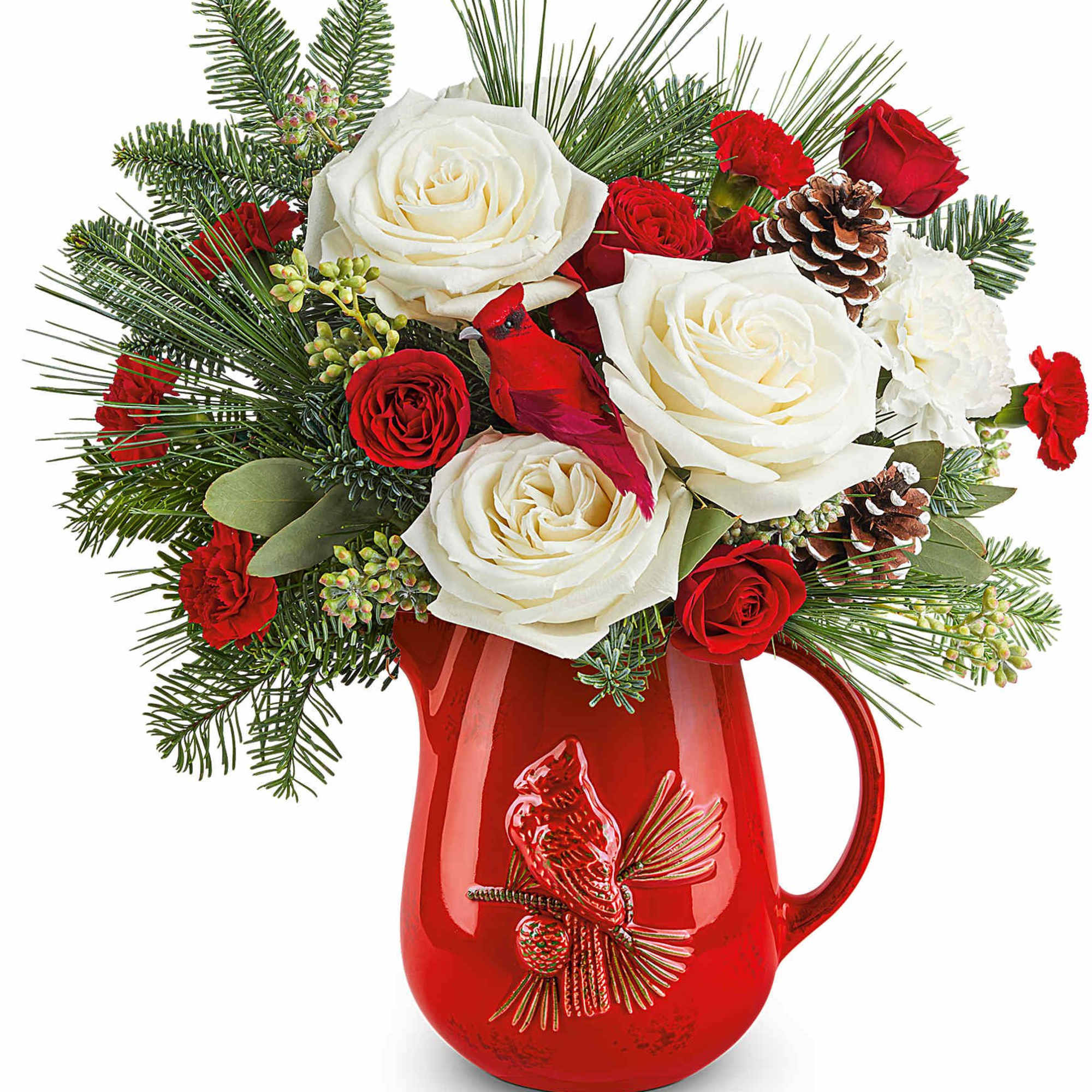 Our Scarlet Cardinal Bouquet celebrates the season with festive red blooms and