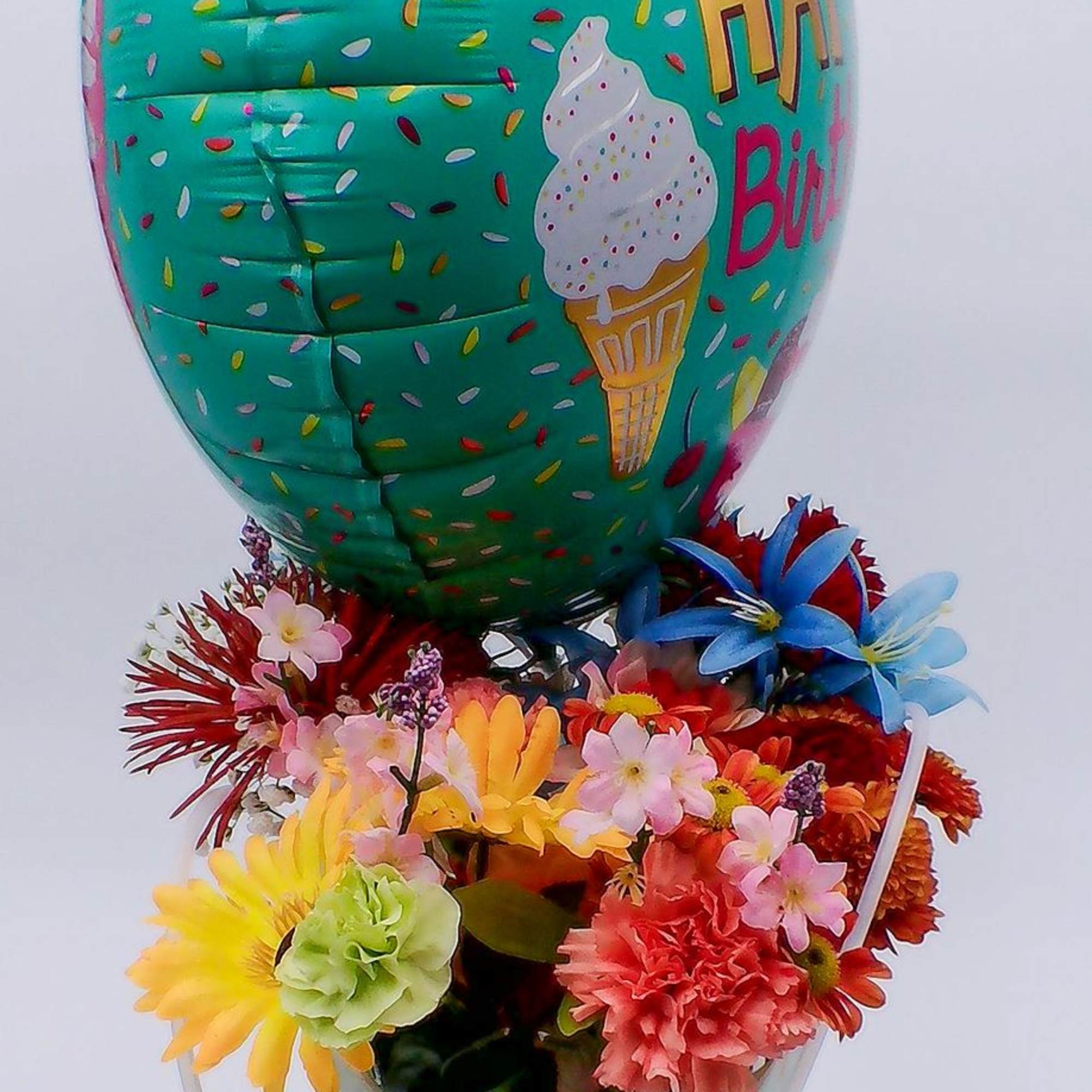 Mixed Fresh Flowers (12&ndash;14 stems): a colorful blend of 6 carnations, 