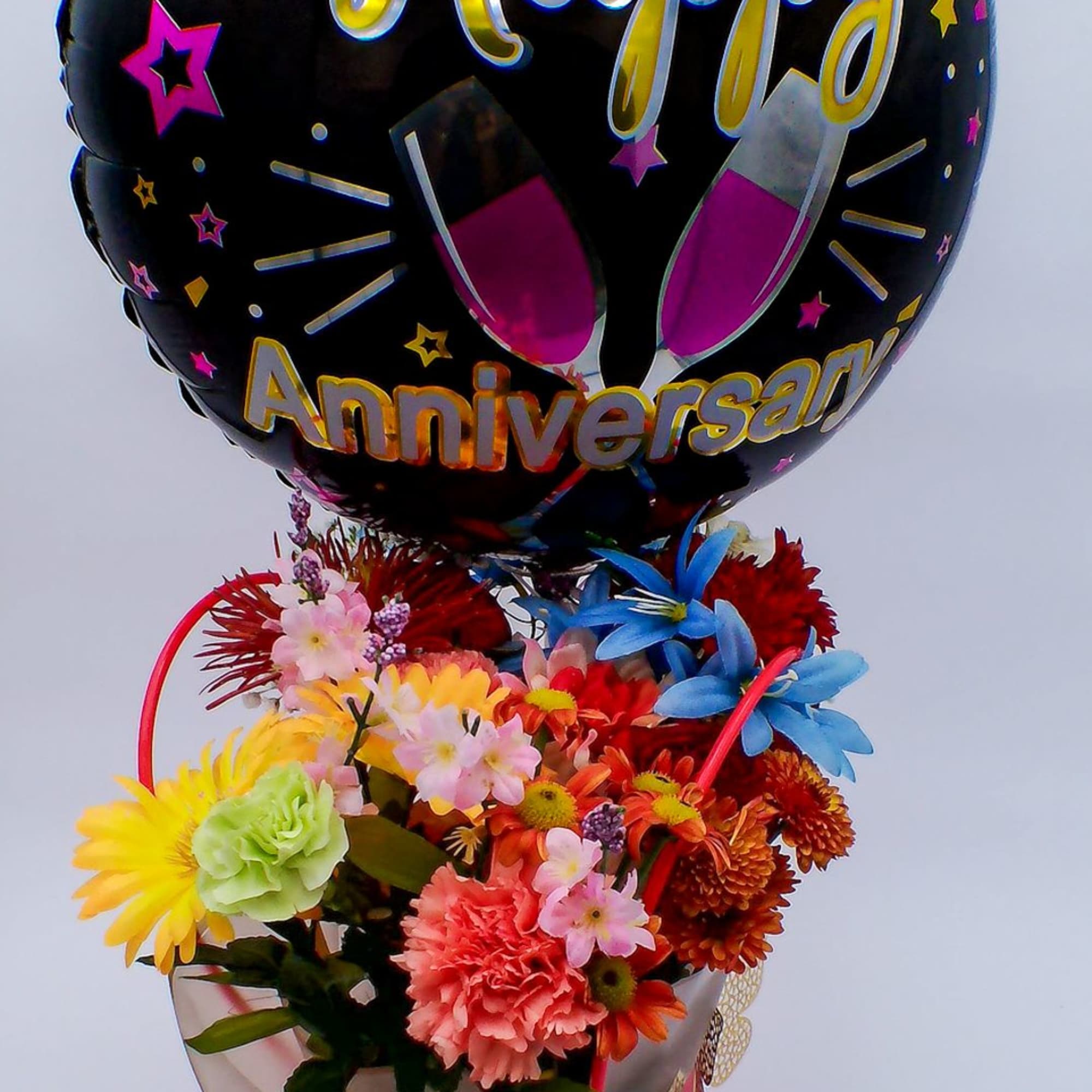 Mixed Fresh Flowers (14&ndash;16 stems): a colorful blend of 6 carnations, 2