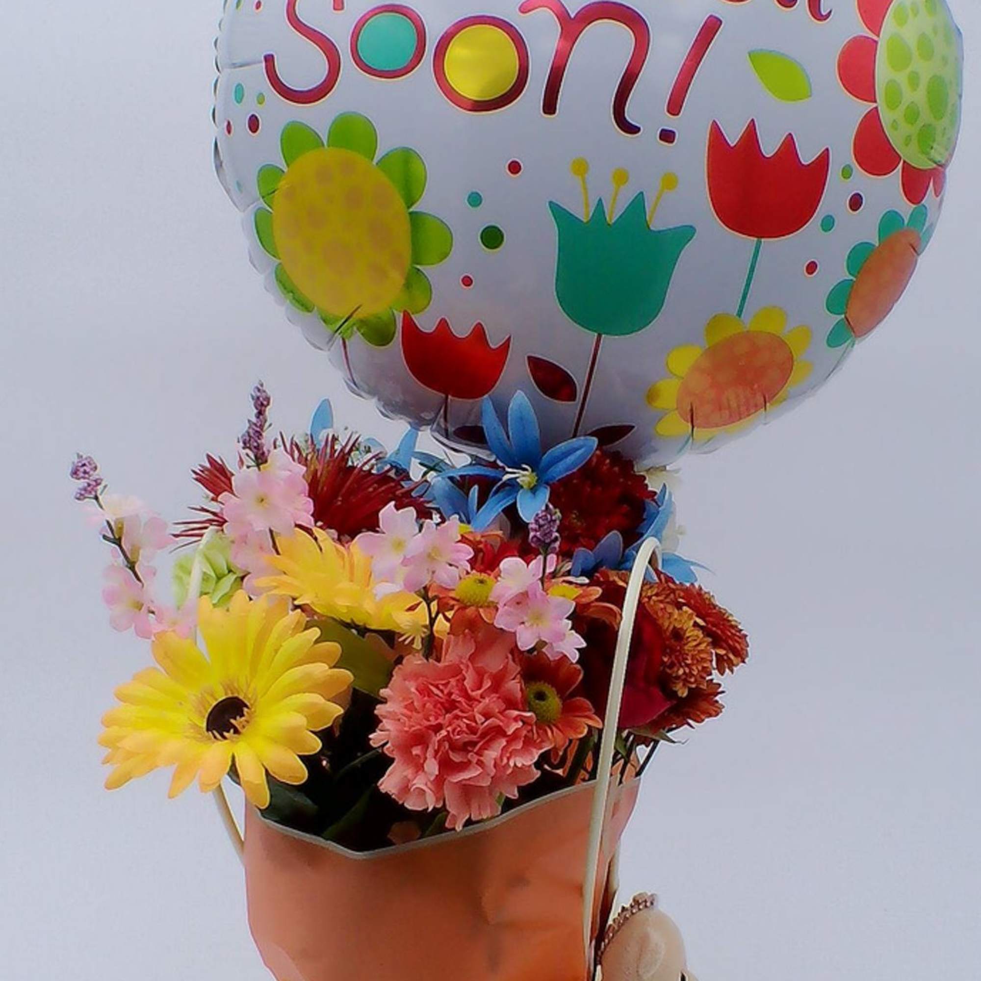 Mixed Fresh Flowers (14&ndash;16 stems): a colorful blend of 8 carnations, 2