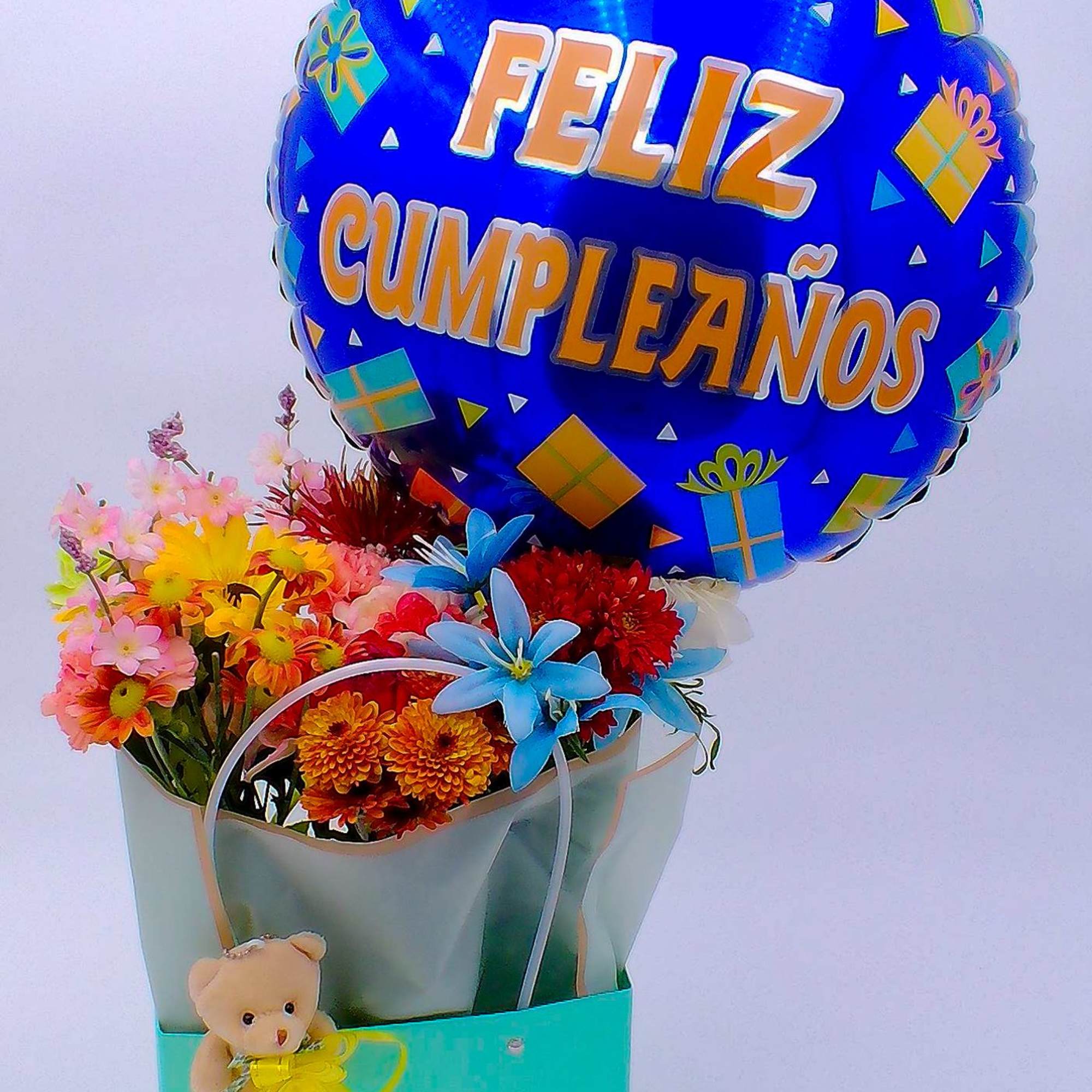 Mixed Fresh Flowers (14&ndash;16 stems): a colorful blend of 8 carnations, 2