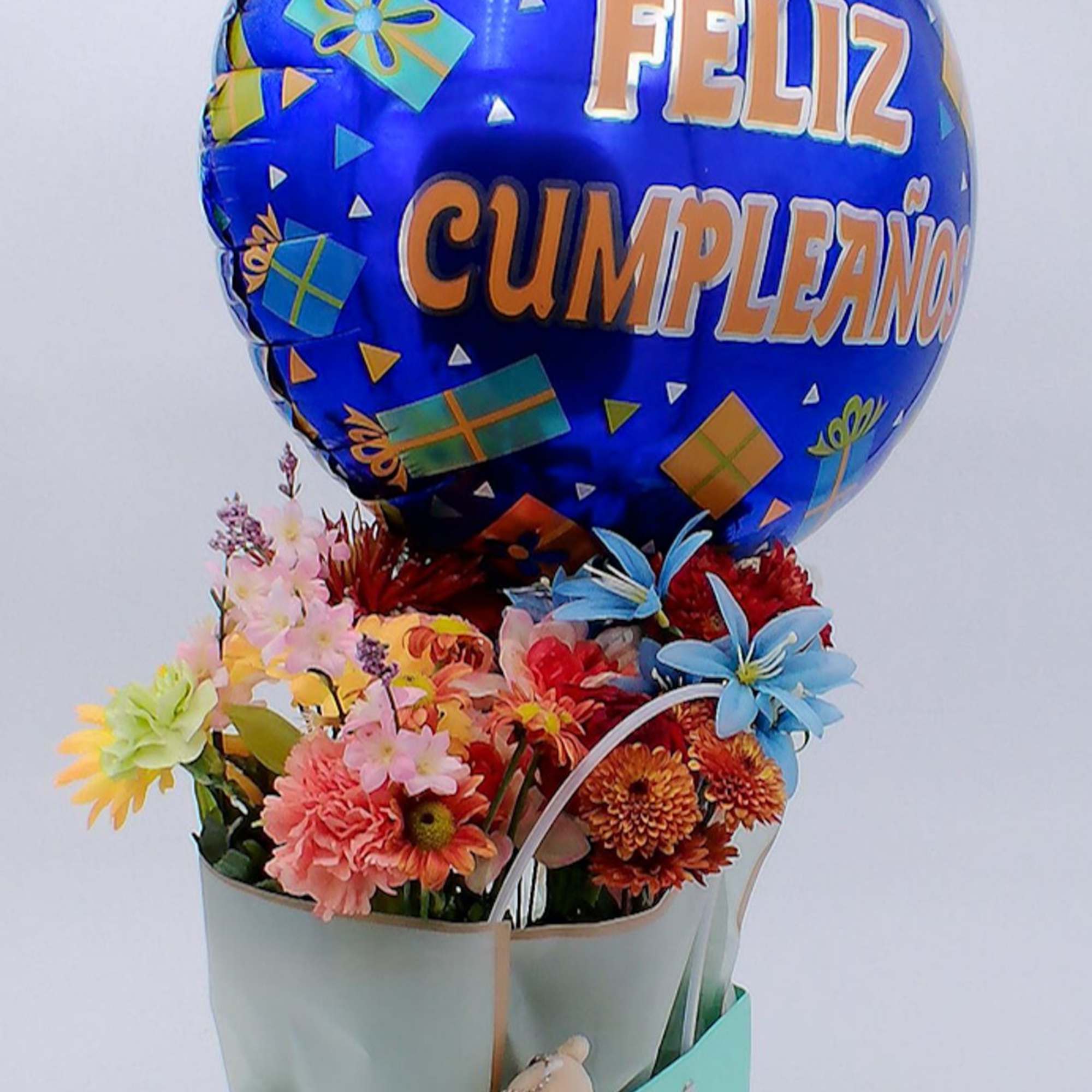 Mixed Fresh Flowers (14&ndash;16 stems): a colorful blend of 8 carnations, 2