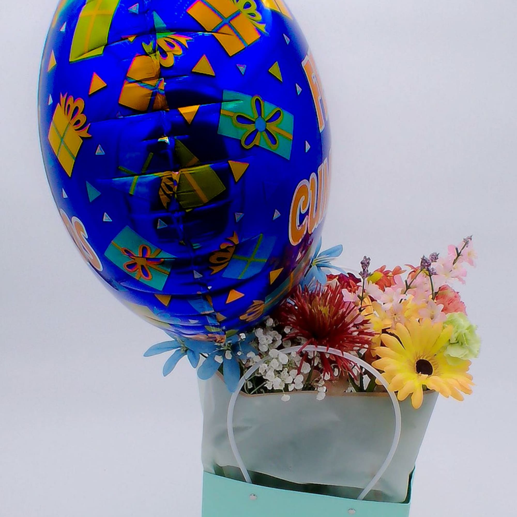 Mixed Fresh Flowers (14&ndash;16 stems): a colorful blend of 8 carnations, 2