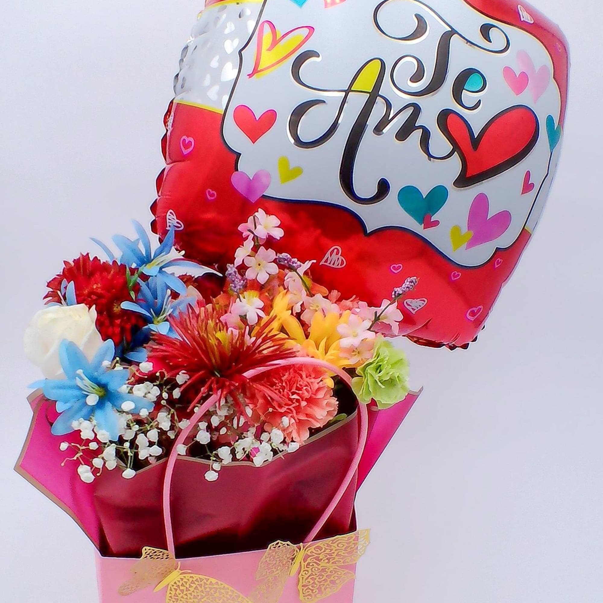 Mixed Fresh Flowers (14&ndash;16 stems): a colorful blend of 8 carnations, 2