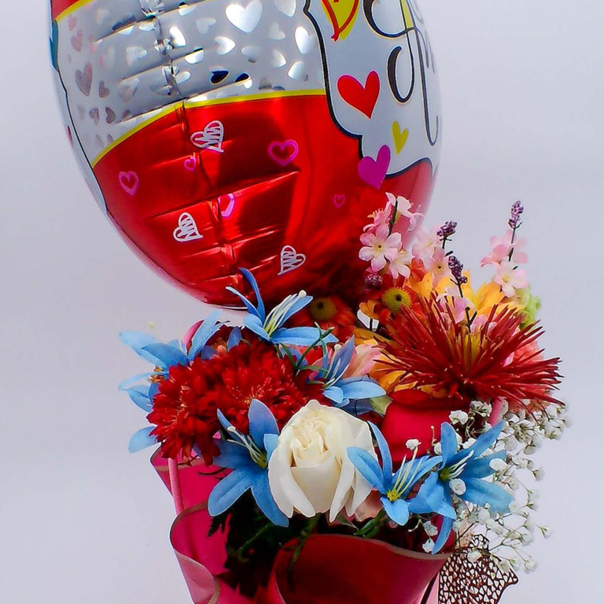 Mixed Fresh Flowers (14&ndash;16 stems): a colorful blend of 8 carnations, 2