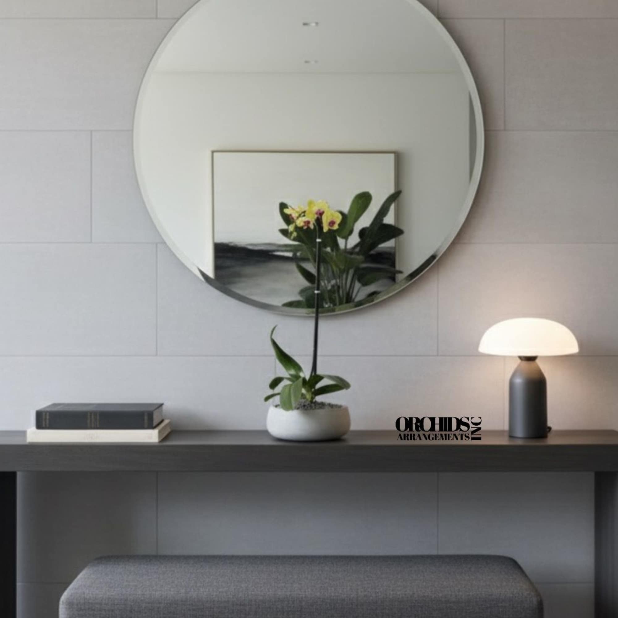 A high quality Single Yellow orchid arrangement with a vase 8.5&quot; D