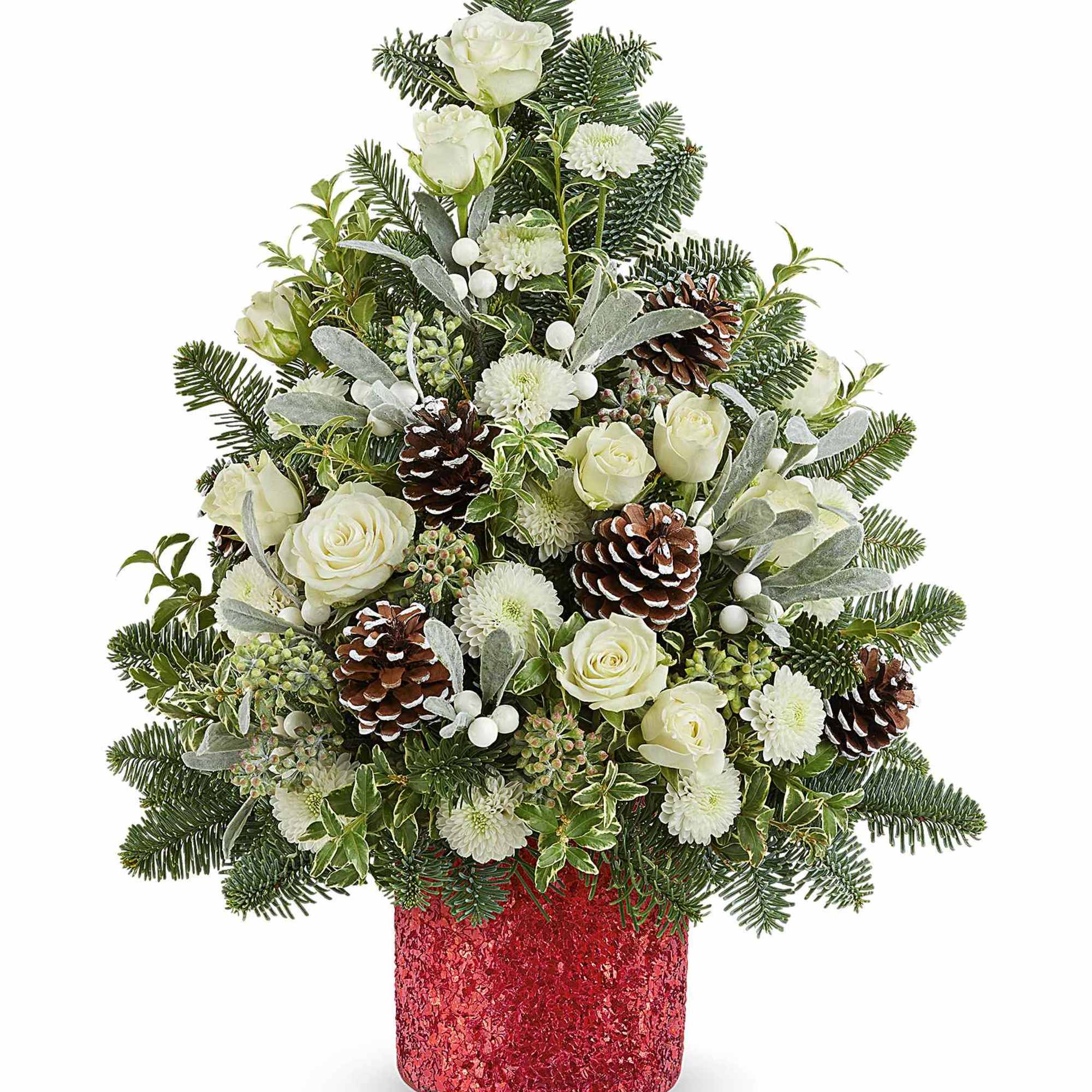 Teleflora&#039;s Winter Whisper Tree brings serene holiday beauty with snowy white blooms