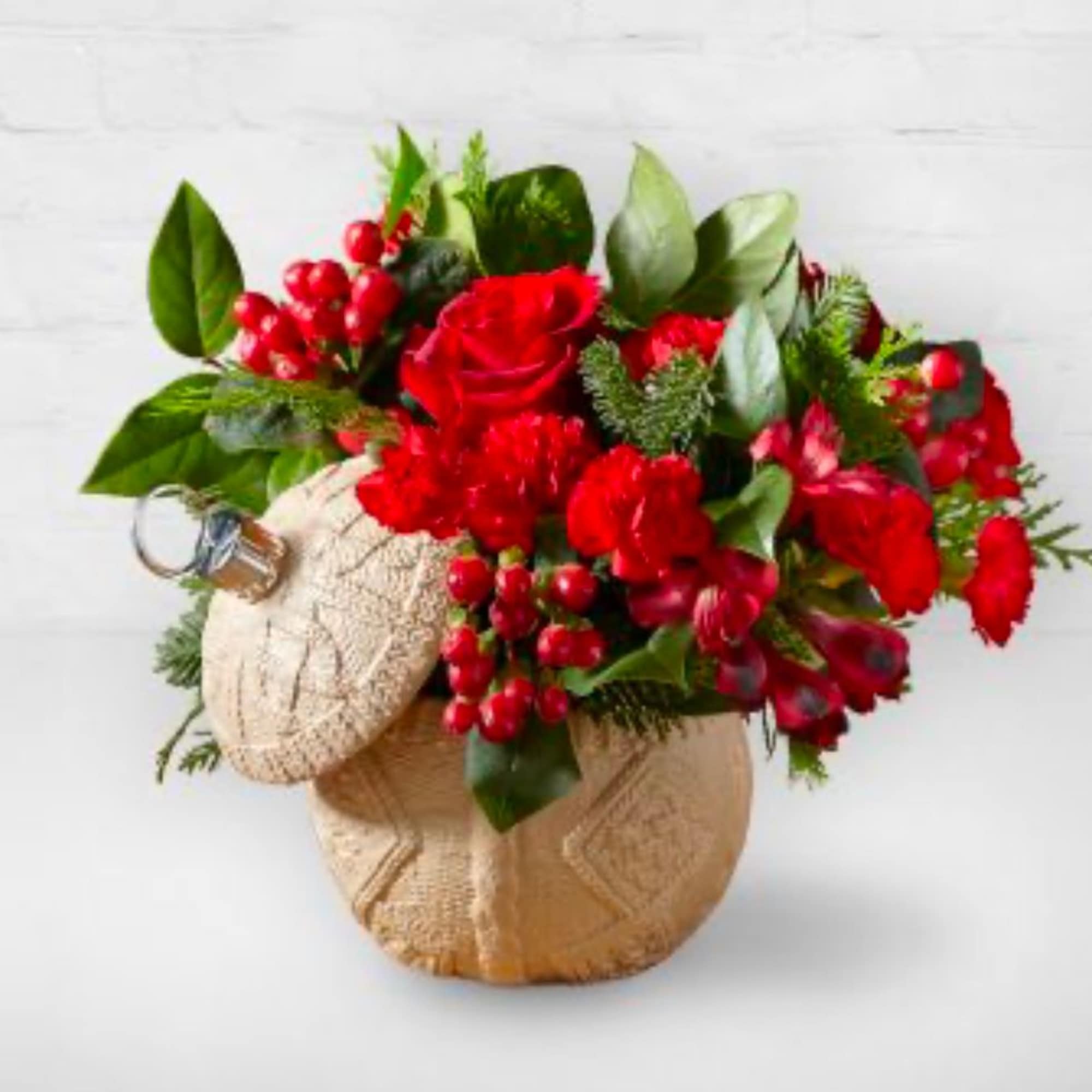 Gather around the fire to enjoy our Stay Cozy Bouquet bundled in