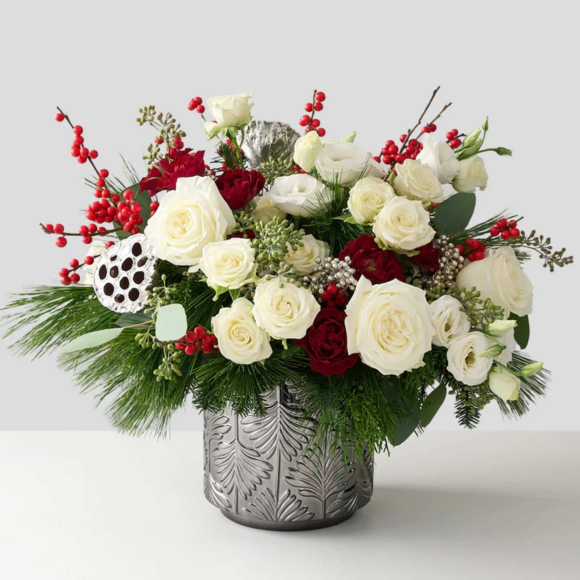 The Liora, a stunning floral masterpiece that embodies festive elegance and sophistication.