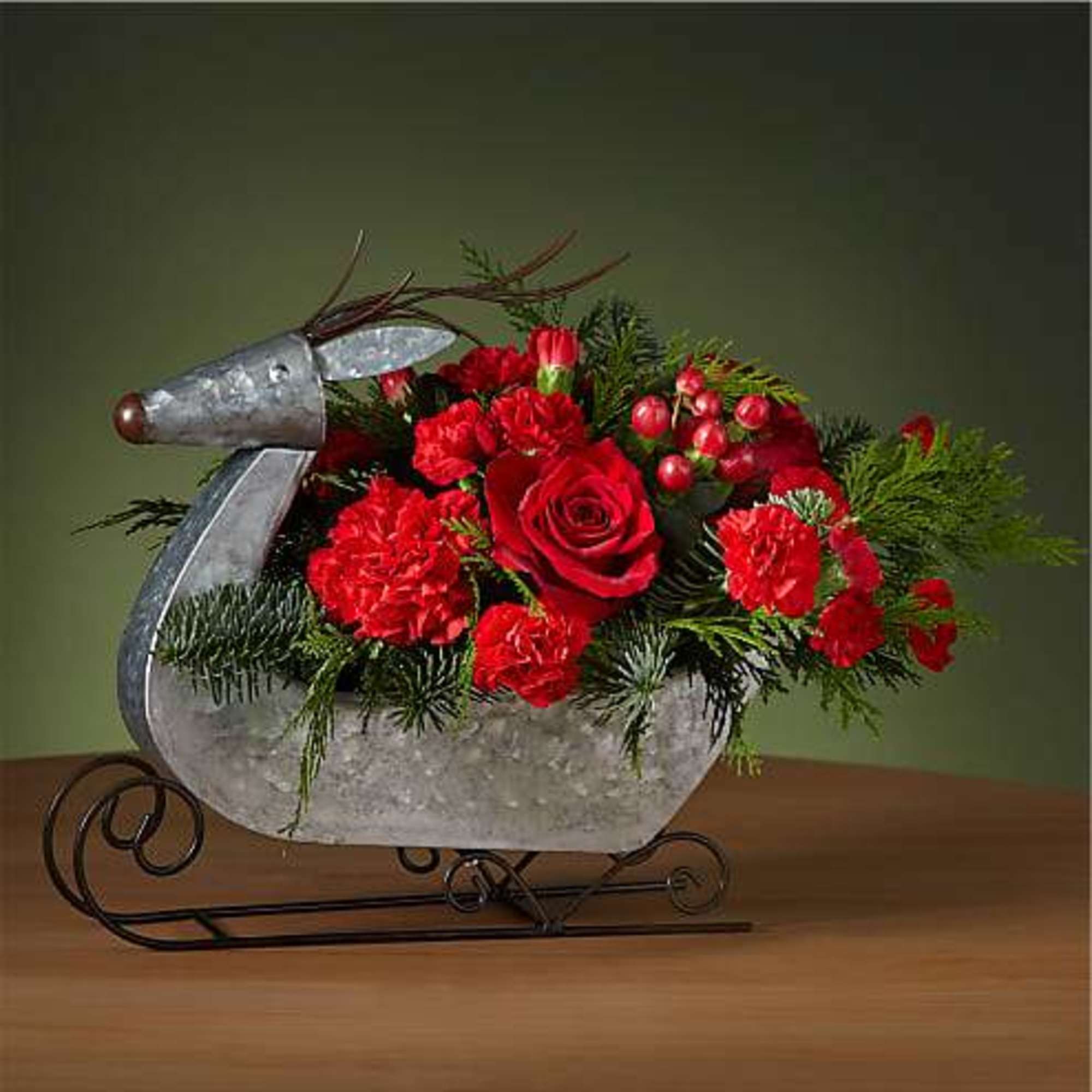 Fly into Christmas Eve with this dashing Prancer Bouquet designed in a