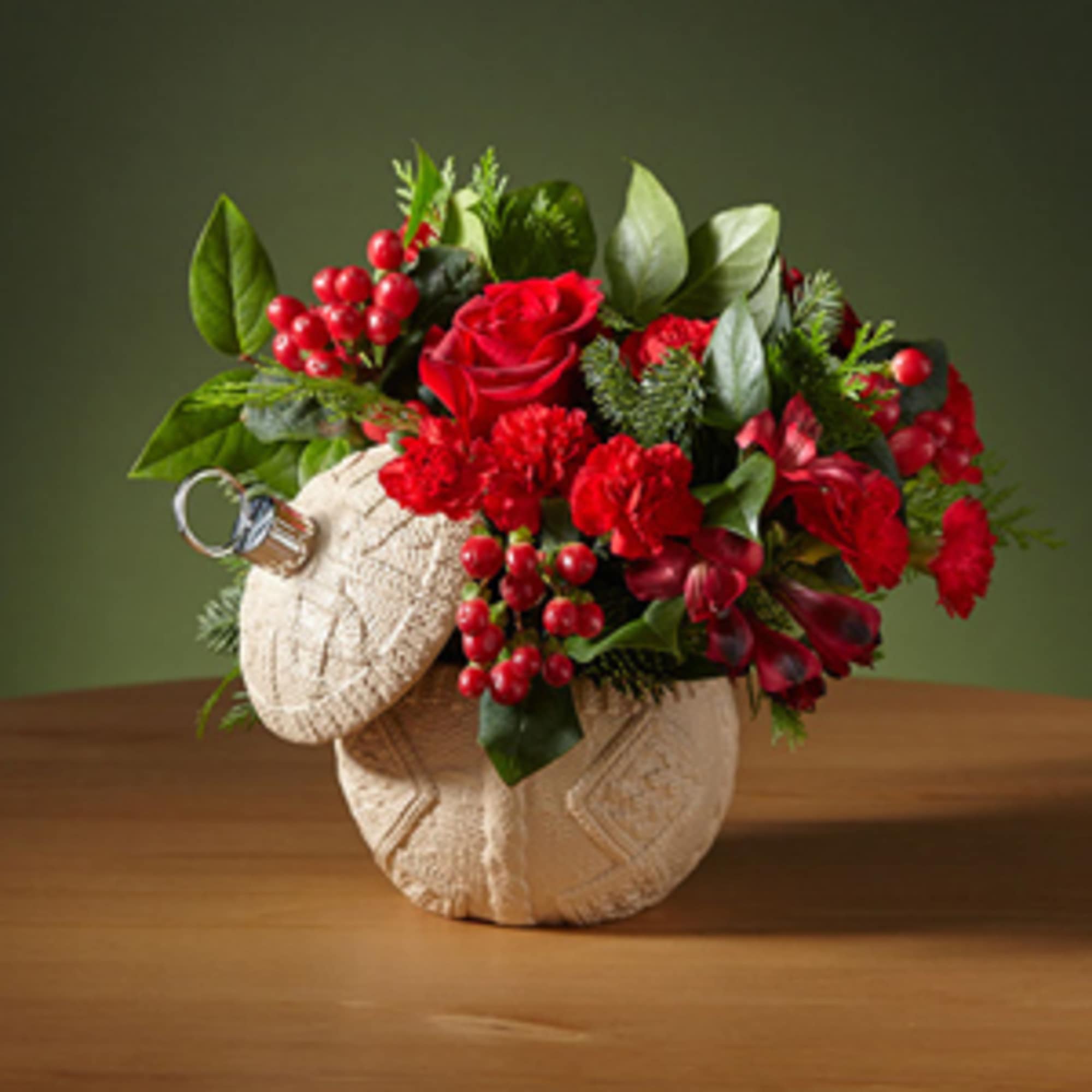 Gather around the fire to enjoy our Stay Cozy Bouquet bundled in