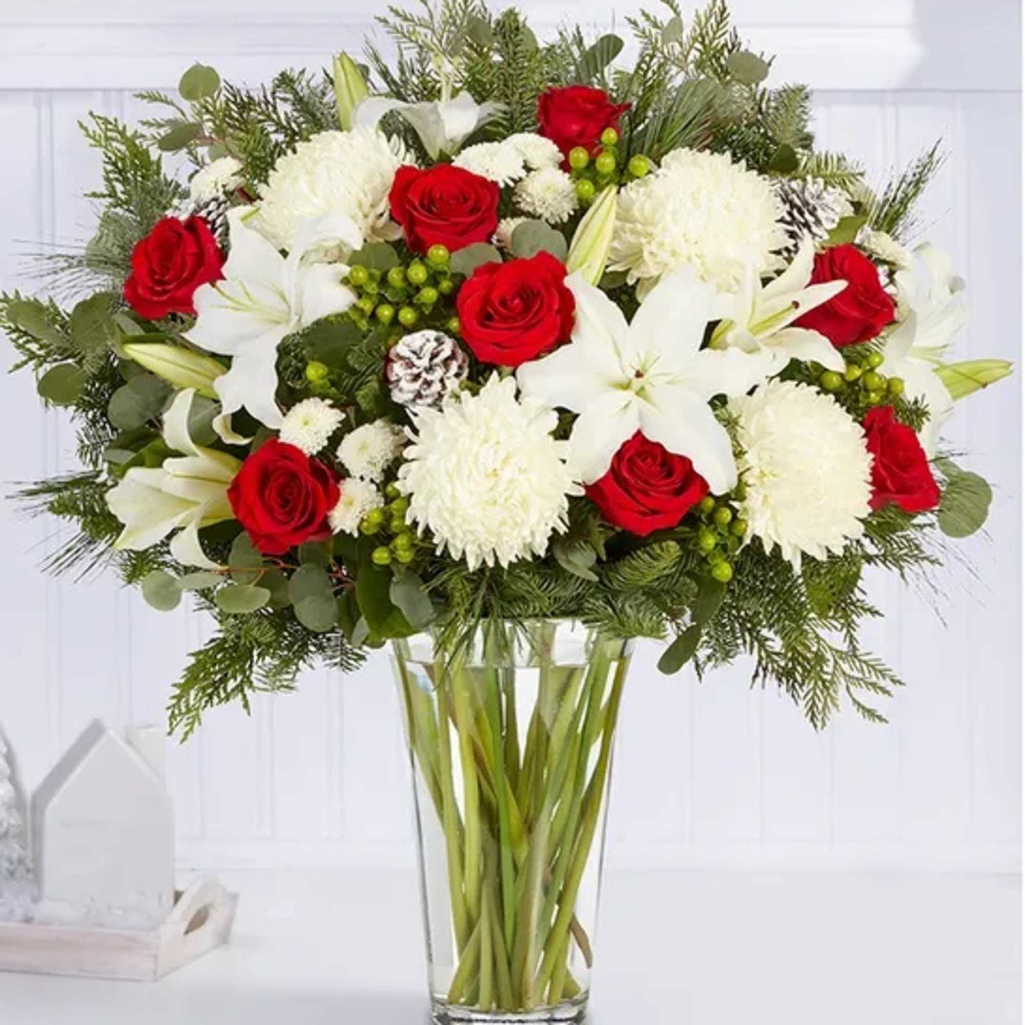 The signature colors of Christmas are on display in our grand holiday