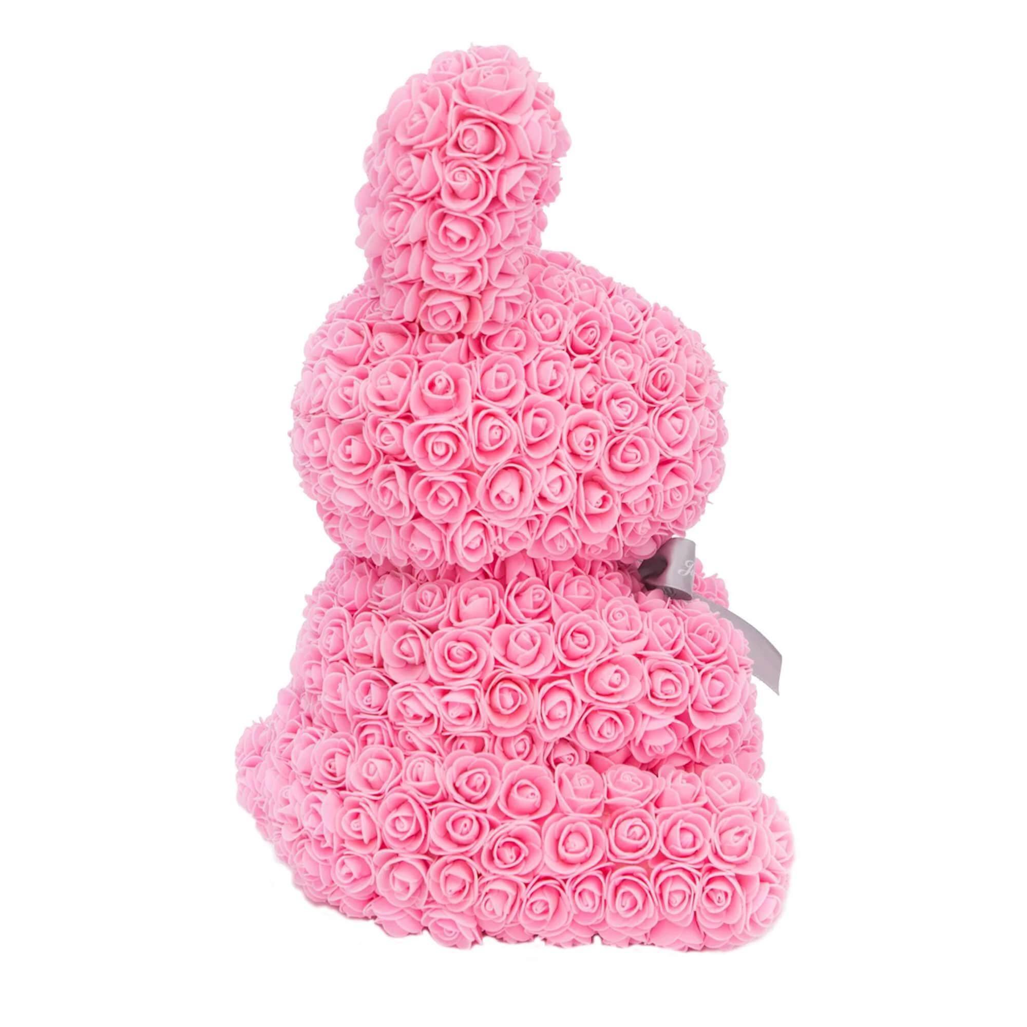 A &quot;Standing Foam Pink Rose Bunny&quot; is a delightful and creative gift