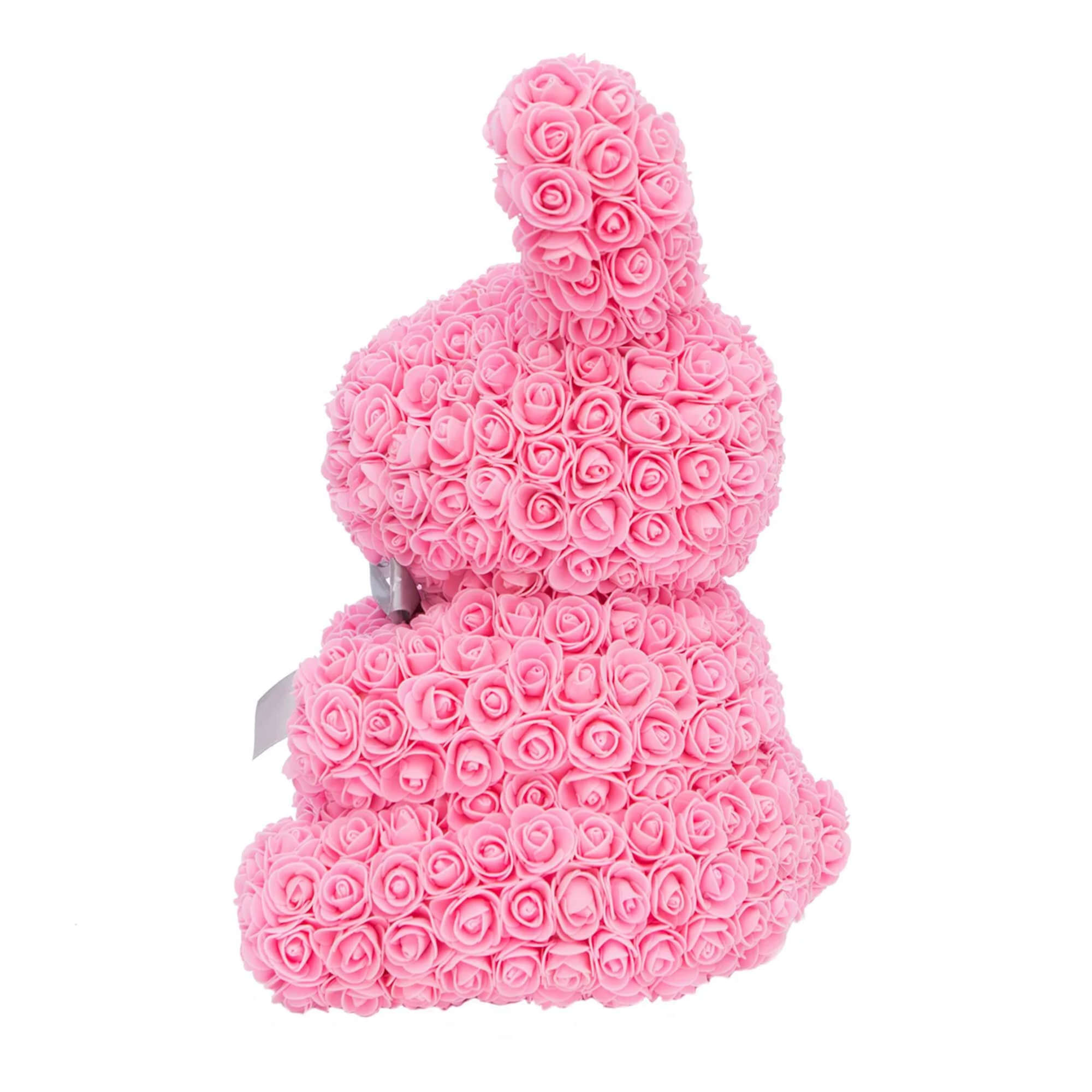 A &quot;Standing Foam Pink Rose Bunny&quot; is a delightful and creative gift