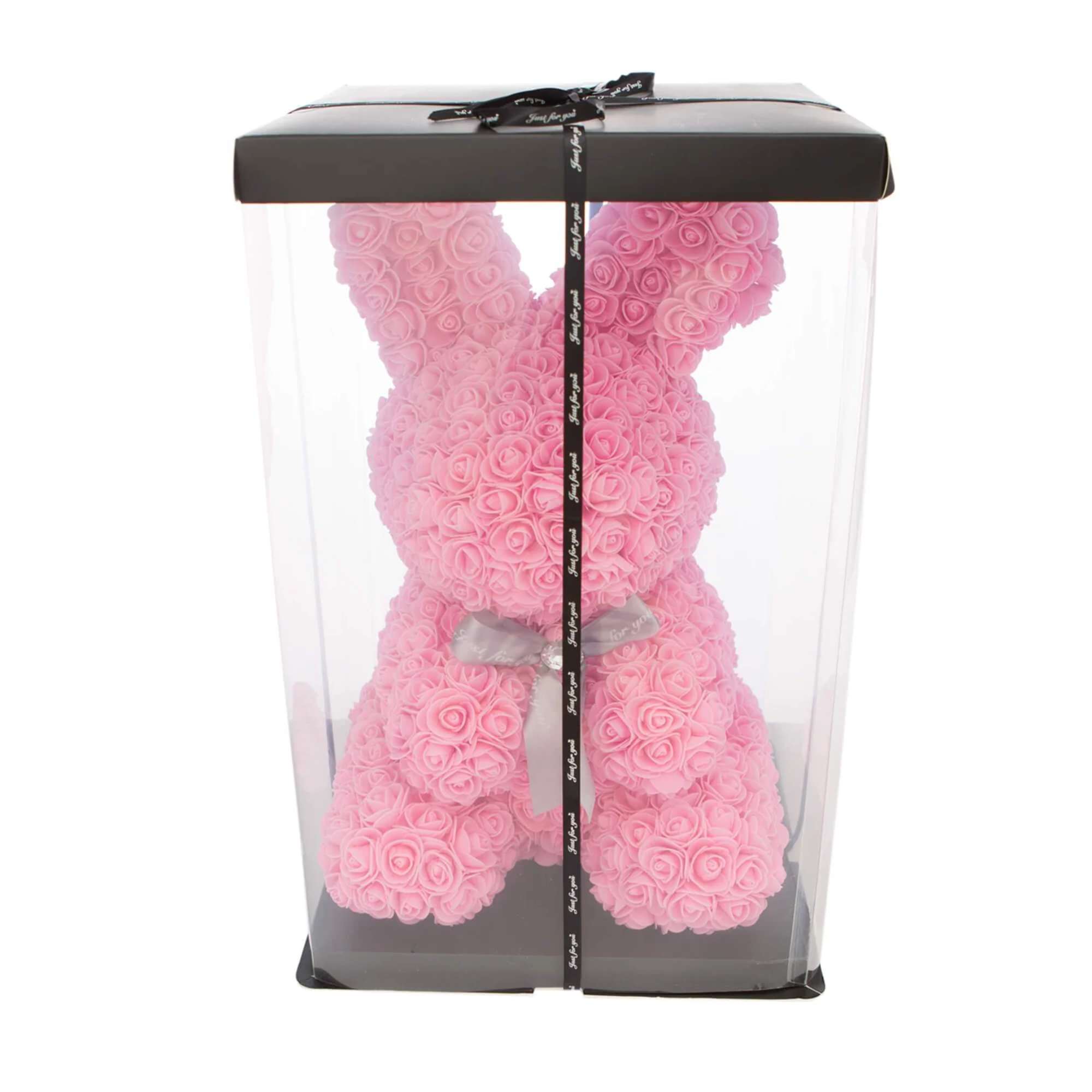 A &quot;Standing Foam Pink Rose Bunny&quot; is a delightful and creative gift