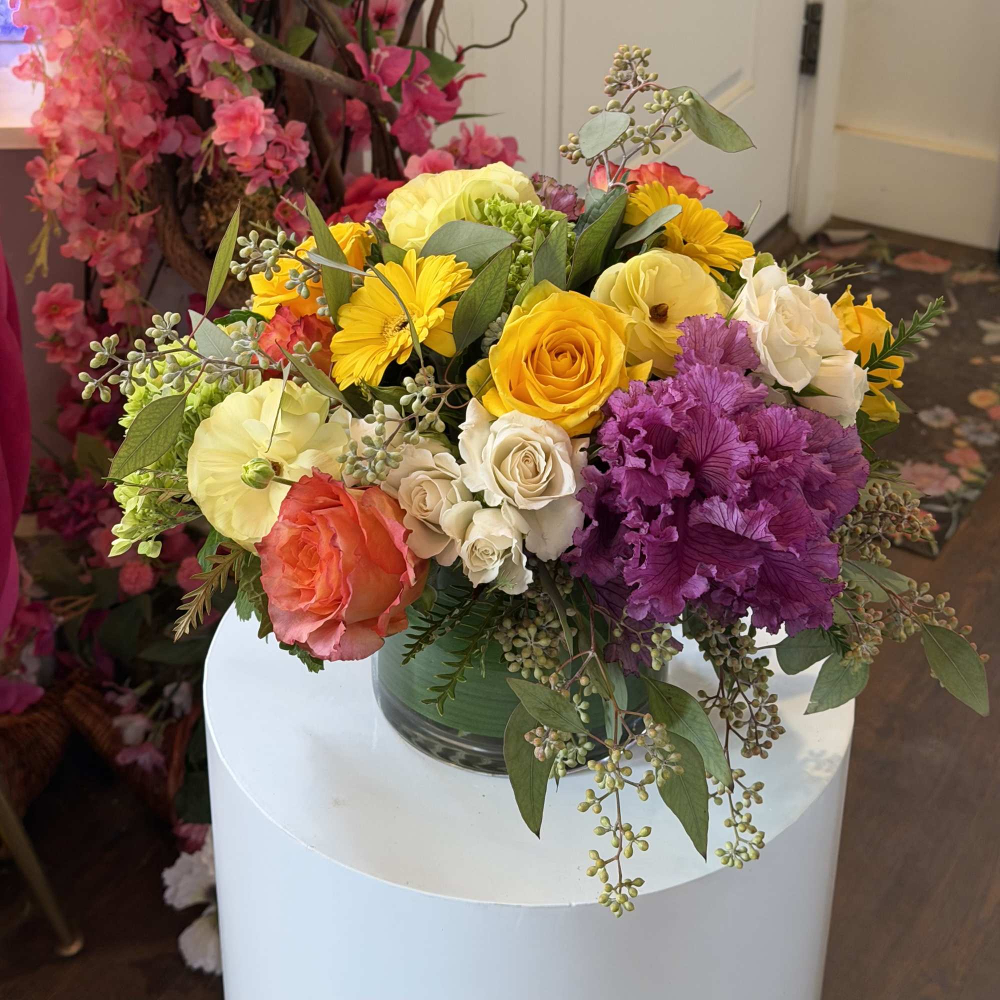 Nice centerpiece for a thanksgiving gathering.