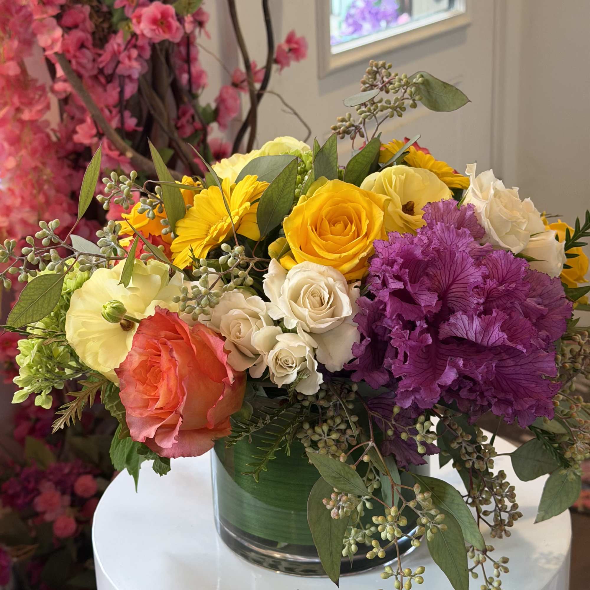 Nice centerpiece for a thanksgiving gathering.