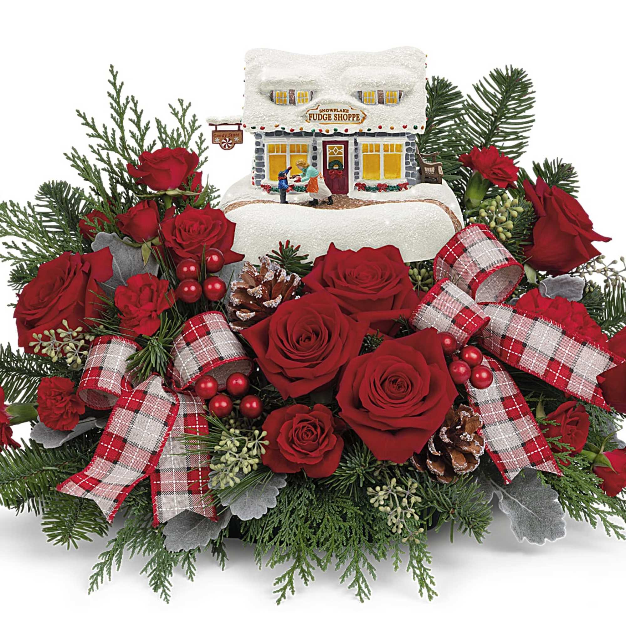 THOMAS KINKADE COLLECTABLE!
The Thomas Kinkade Sweet Shoppe Bouquet sets a charming winter