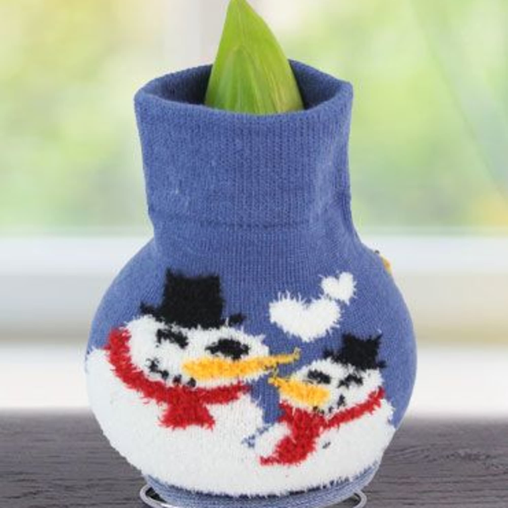 Give your holiday d&eacute;cor a cozy touch with this amaryllis bulb wrapped