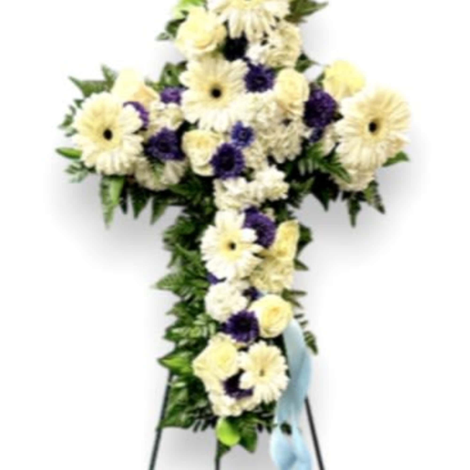 The &quot;Blue Serenity Memorial Easel&quot; is a beautifully crafted tribute designed in