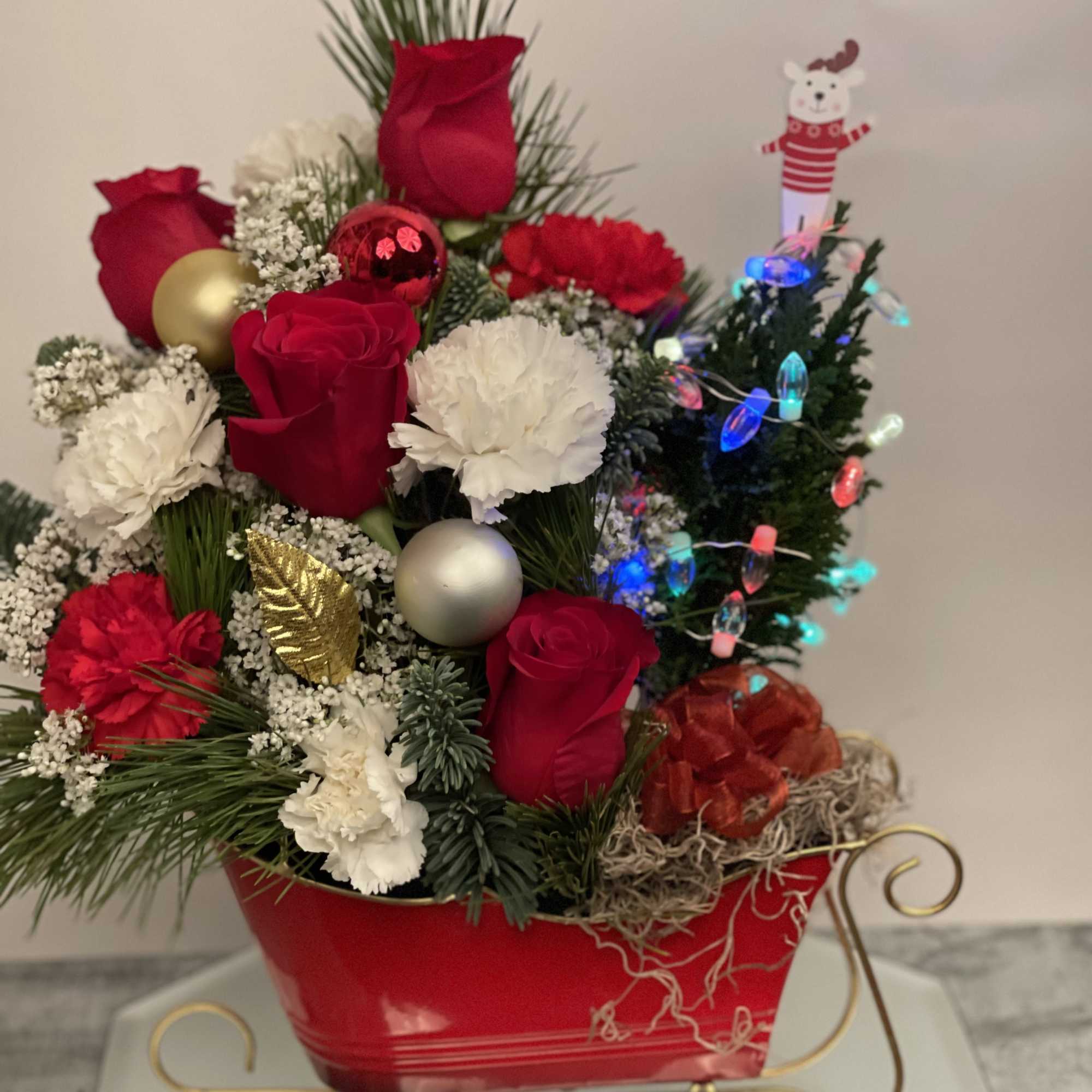 Mini Christmas tree w/ lights 