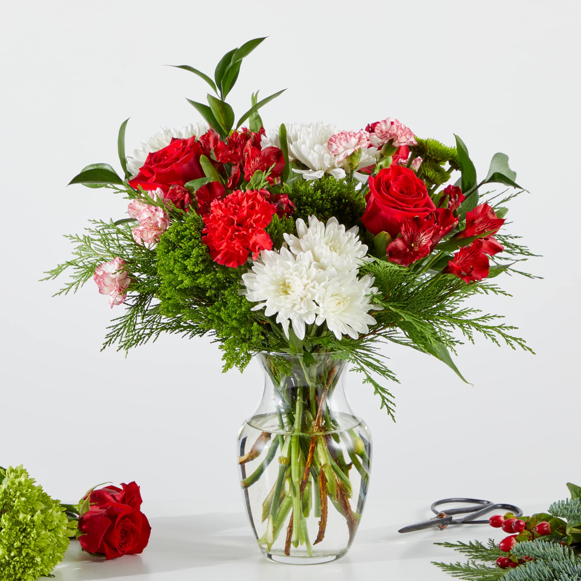 The colors or floral varieties used in this bouquet will vary based