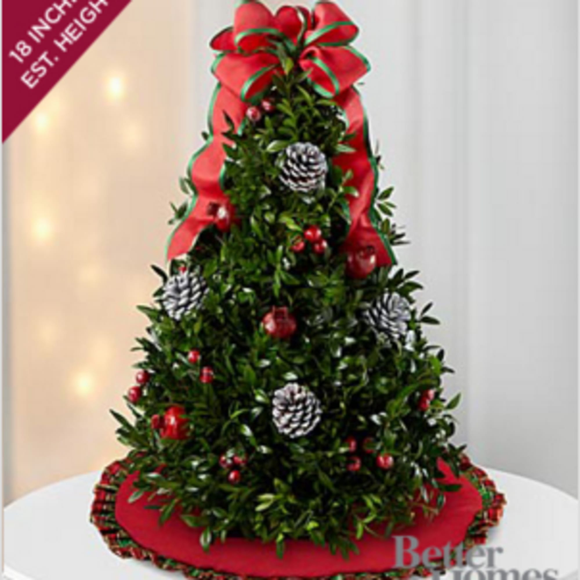 Celebrate the season with this sweet holiday tree hand-crafted of fresh cut
