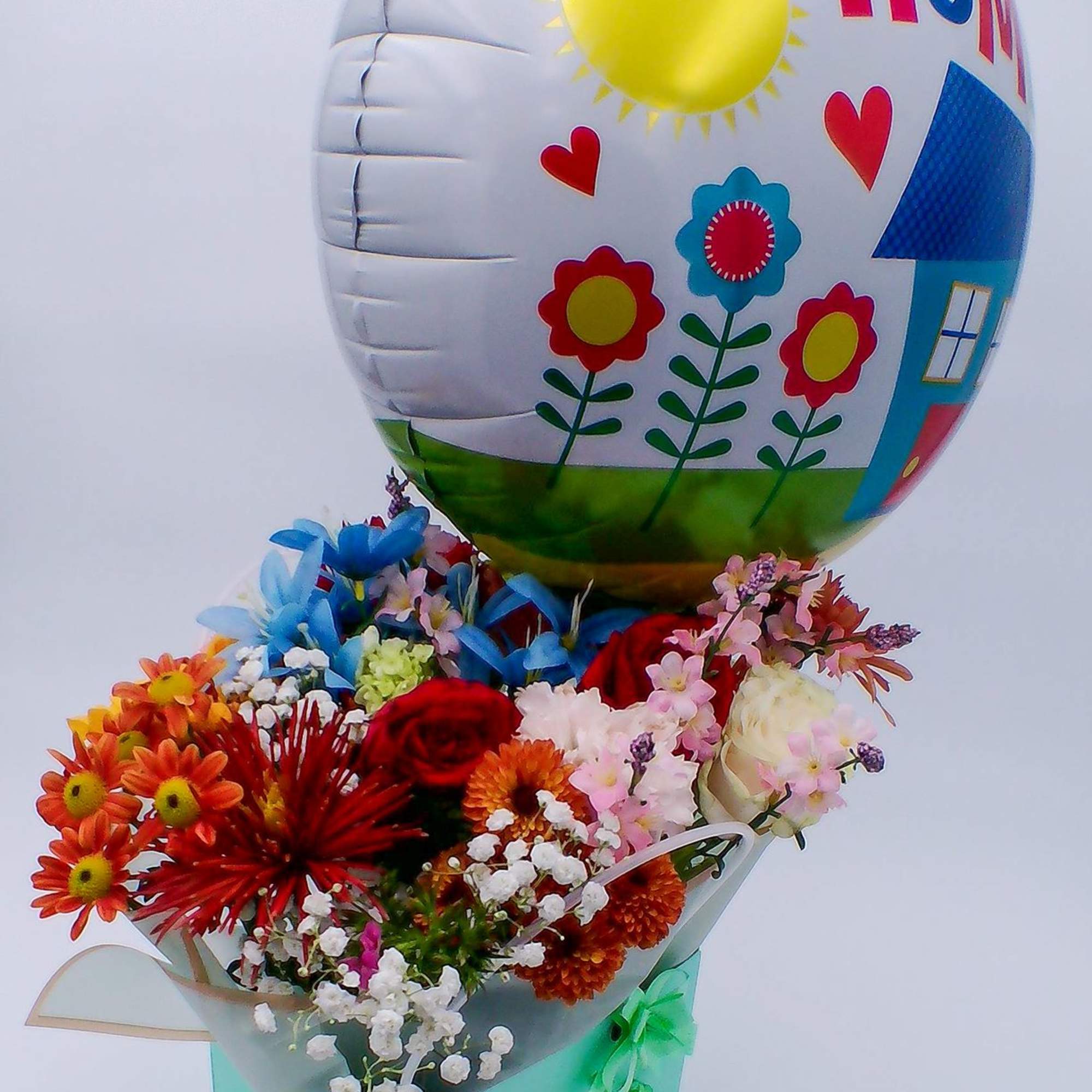 Mixed Fresh Flowers (14&ndash;16 stems): warm and cheerful blend of 6 carnations