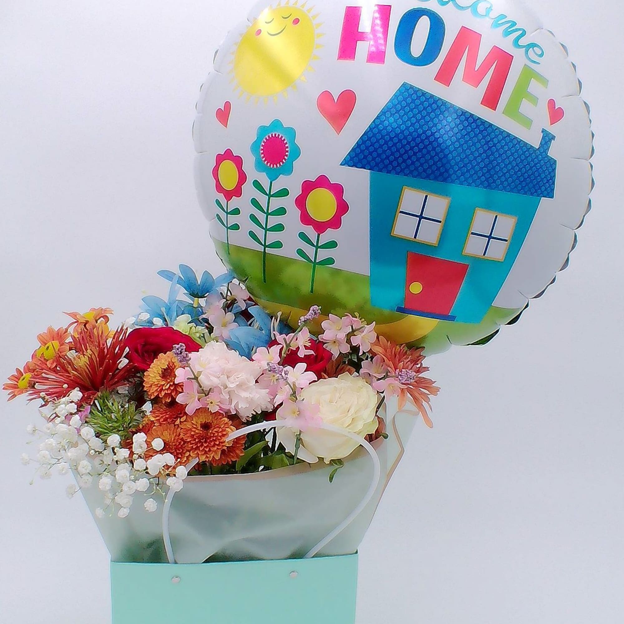 Mixed Fresh Flowers (14&ndash;16 stems): warm and cheerful blend of 6 carnations