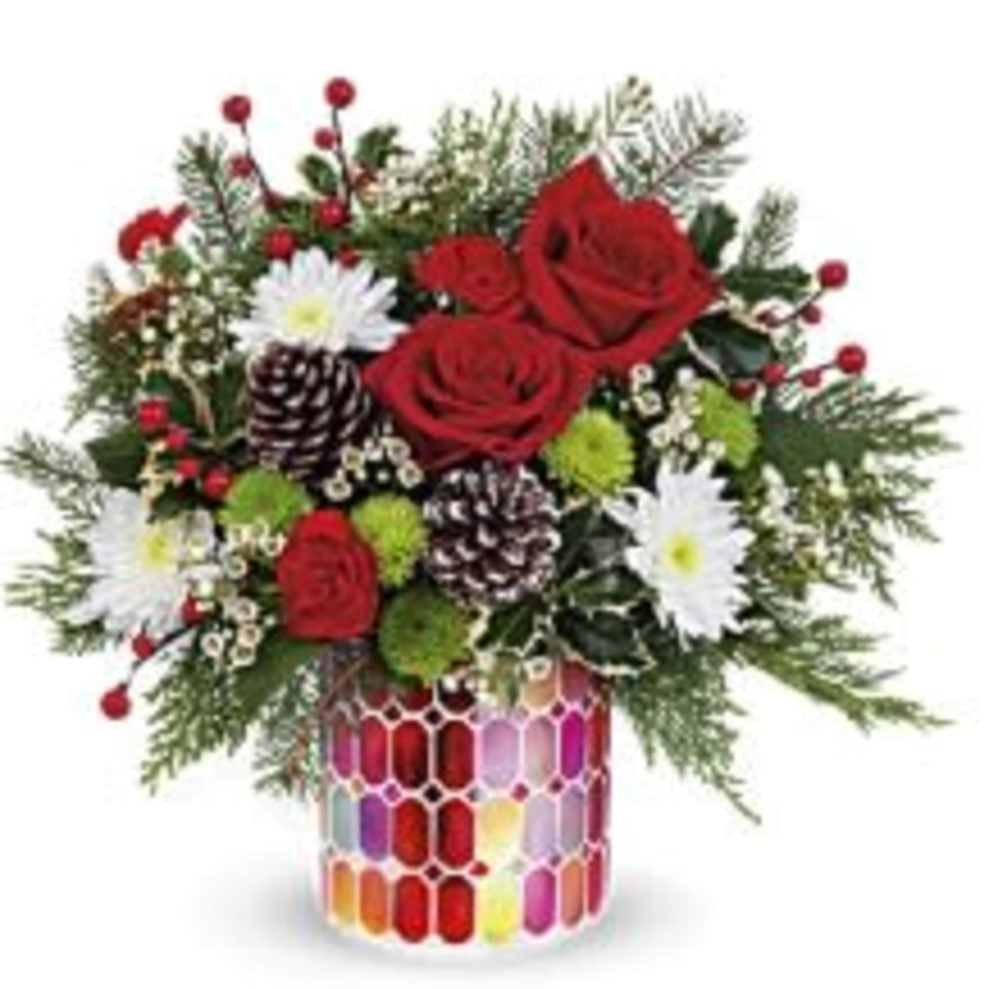 The Merriest Season is here! This festive red rose bouquet is sure
