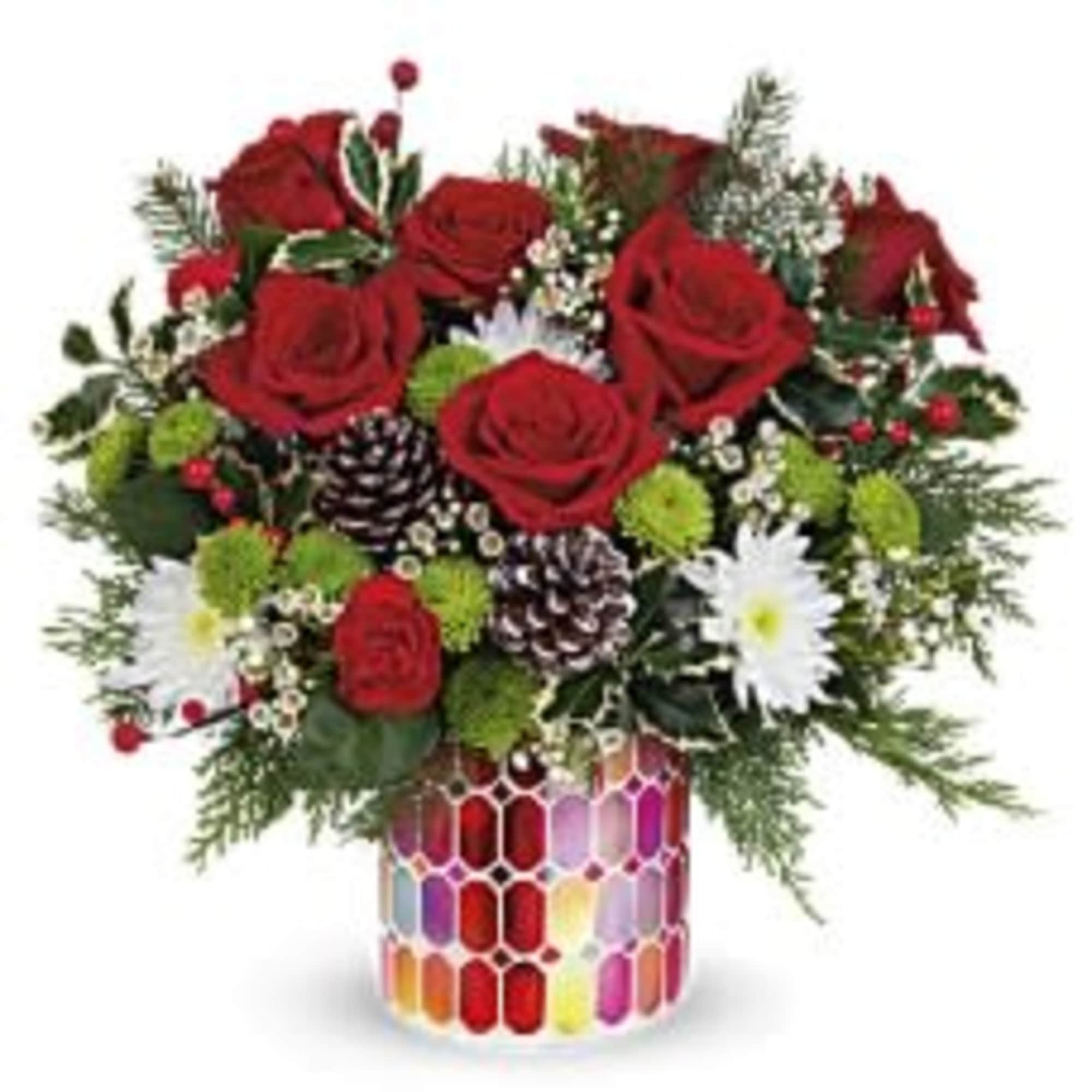 The Merriest Season is here! This festive red rose bouquet is sure