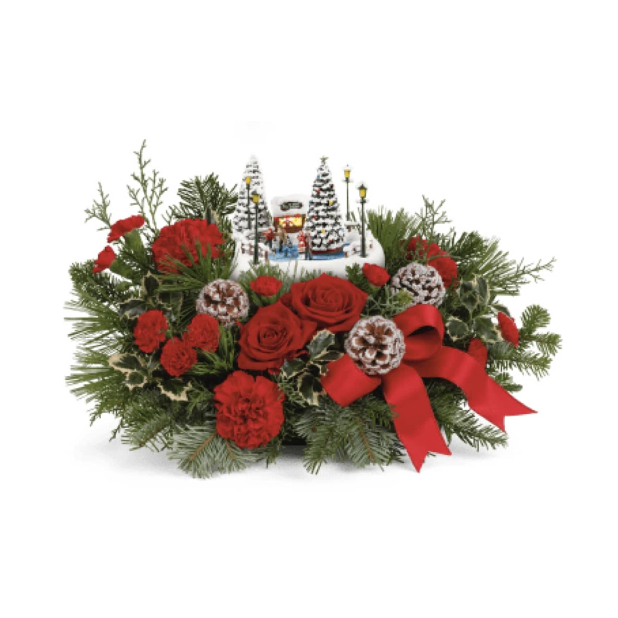 Celebrate the holidays with Thomas Kinkade&#039;s Oh What Fun arrangement. It includes