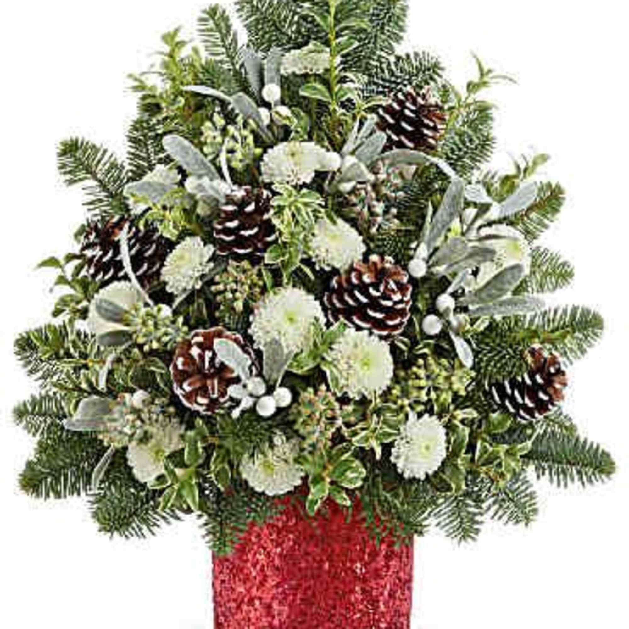 Teleflora&#039;s Winter Whisper Tree brings serene holiday beauty with snowy white blooms