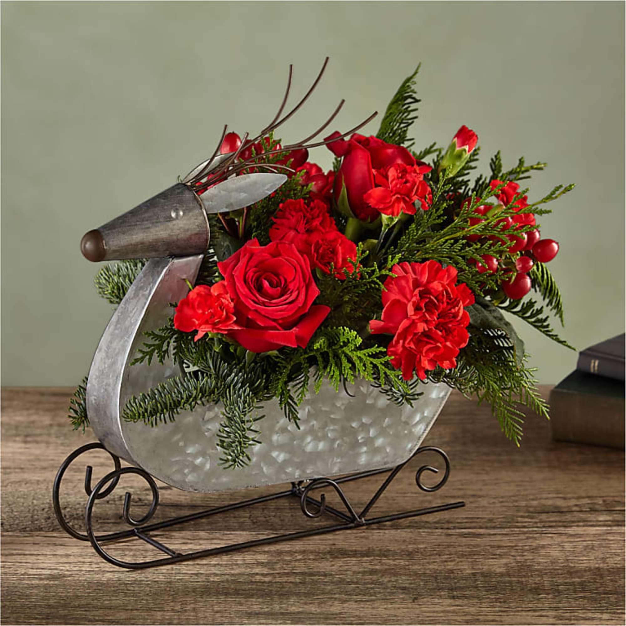Fly into Christmas Eve with this dashing Prancer Bouquet designed in a