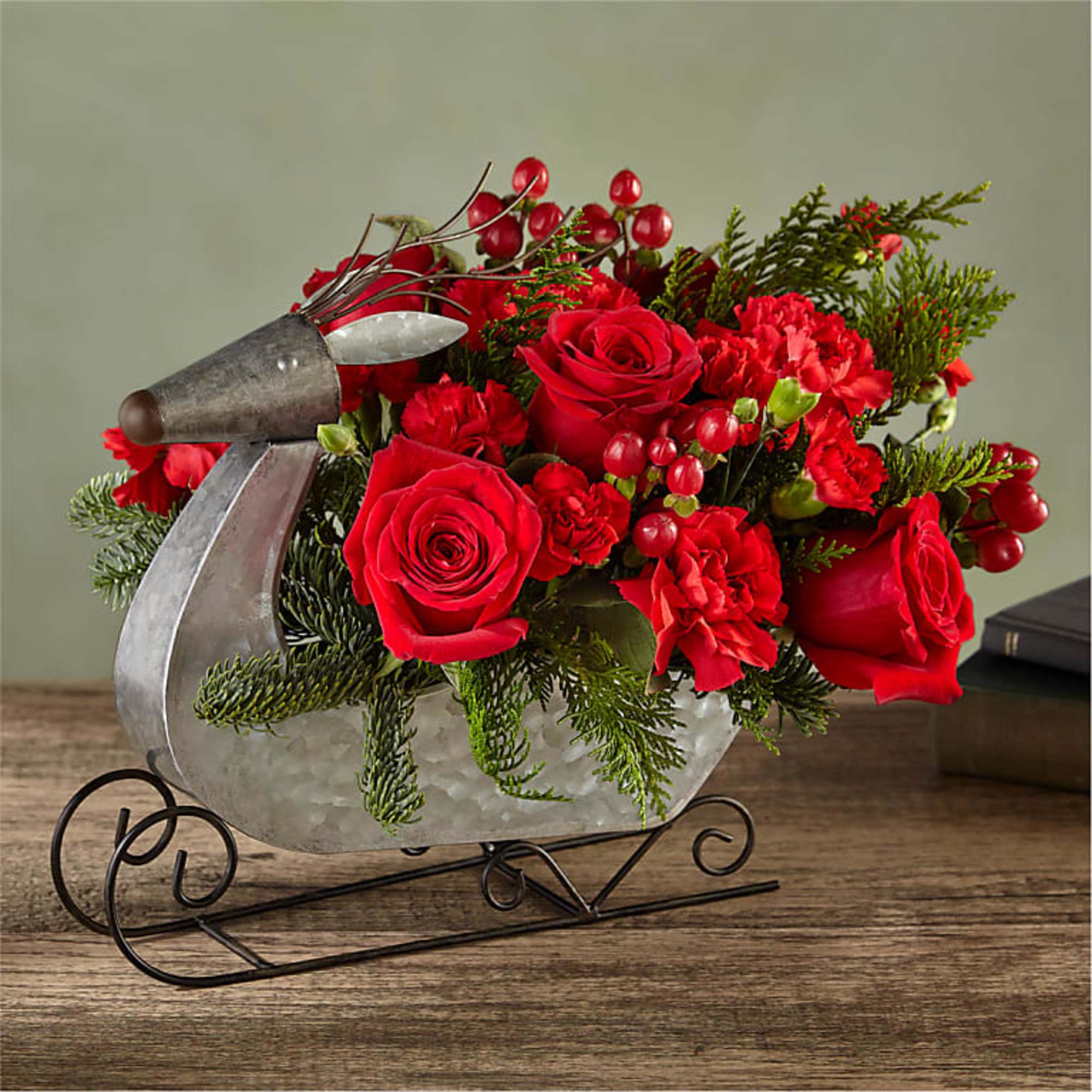 Fly into Christmas Eve with this dashing Prancer Bouquet designed in a