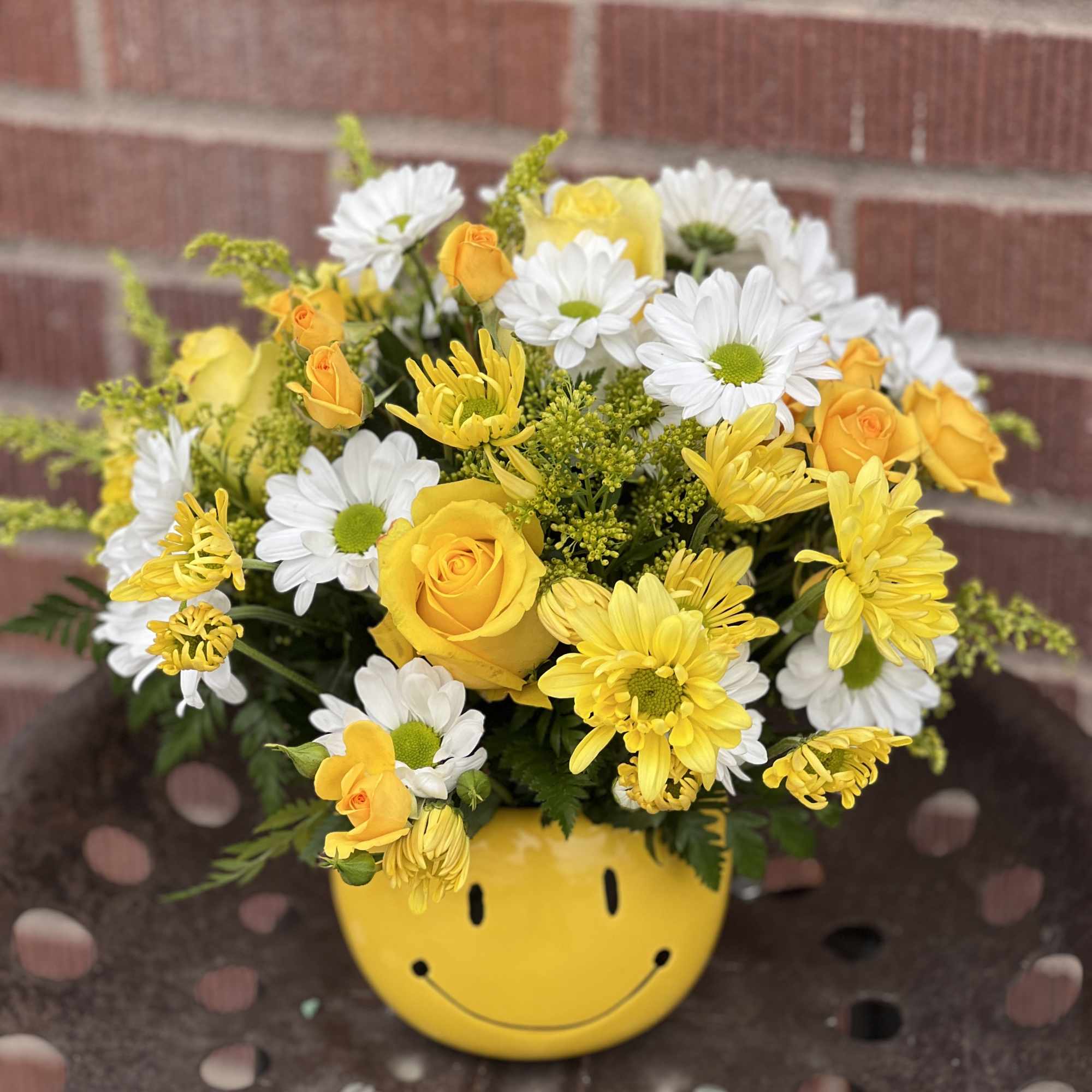 Arriving in a smiley face ceramic.