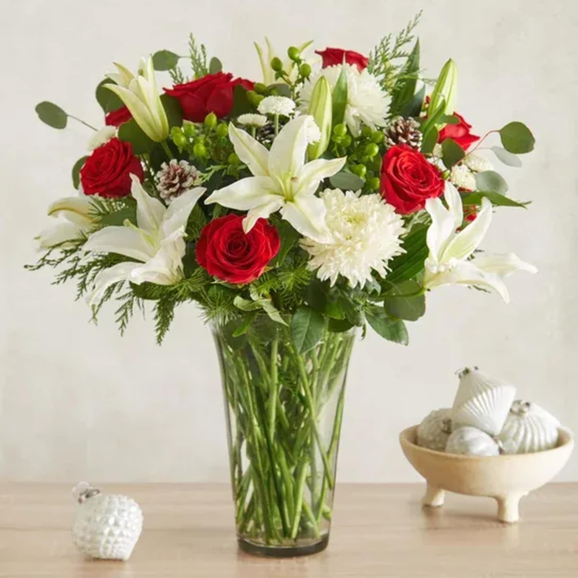 The signature colors of Christmas are on display in our grand holiday