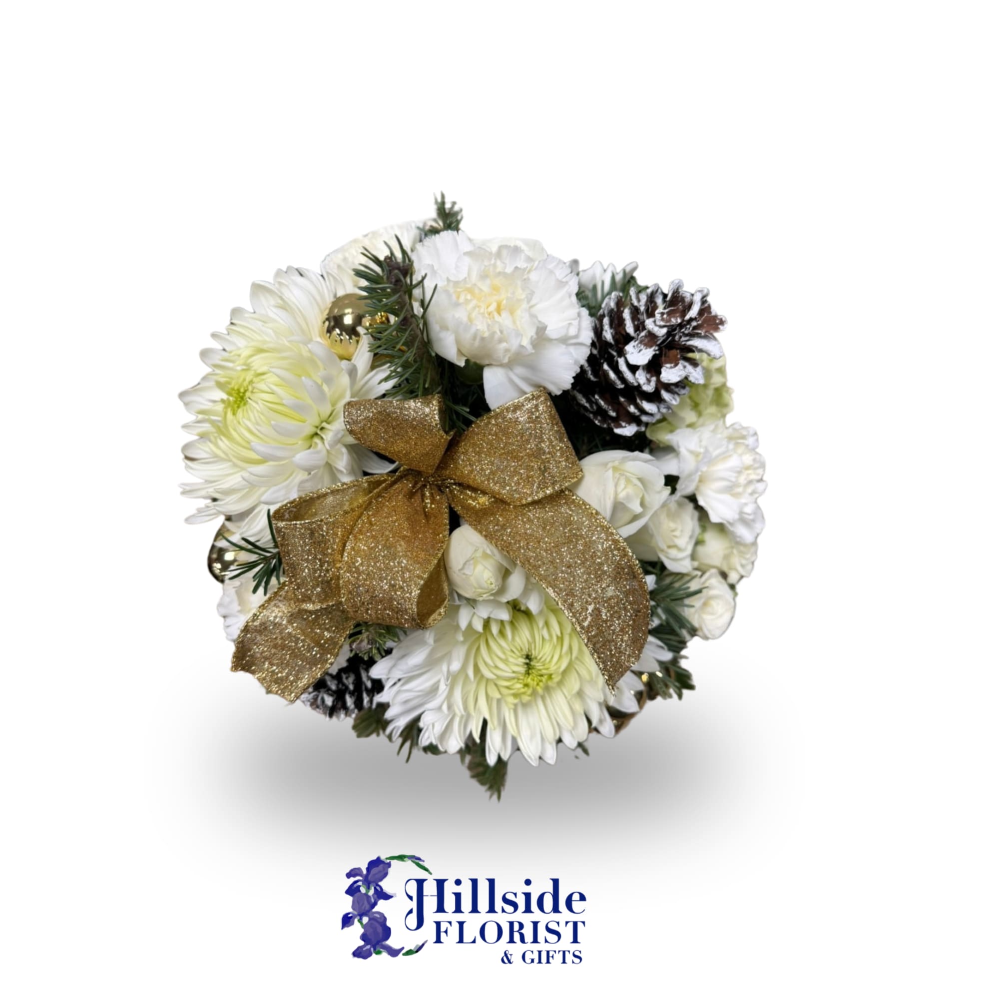 A perfect gift for the holidays this beautiful arrangement of whites and